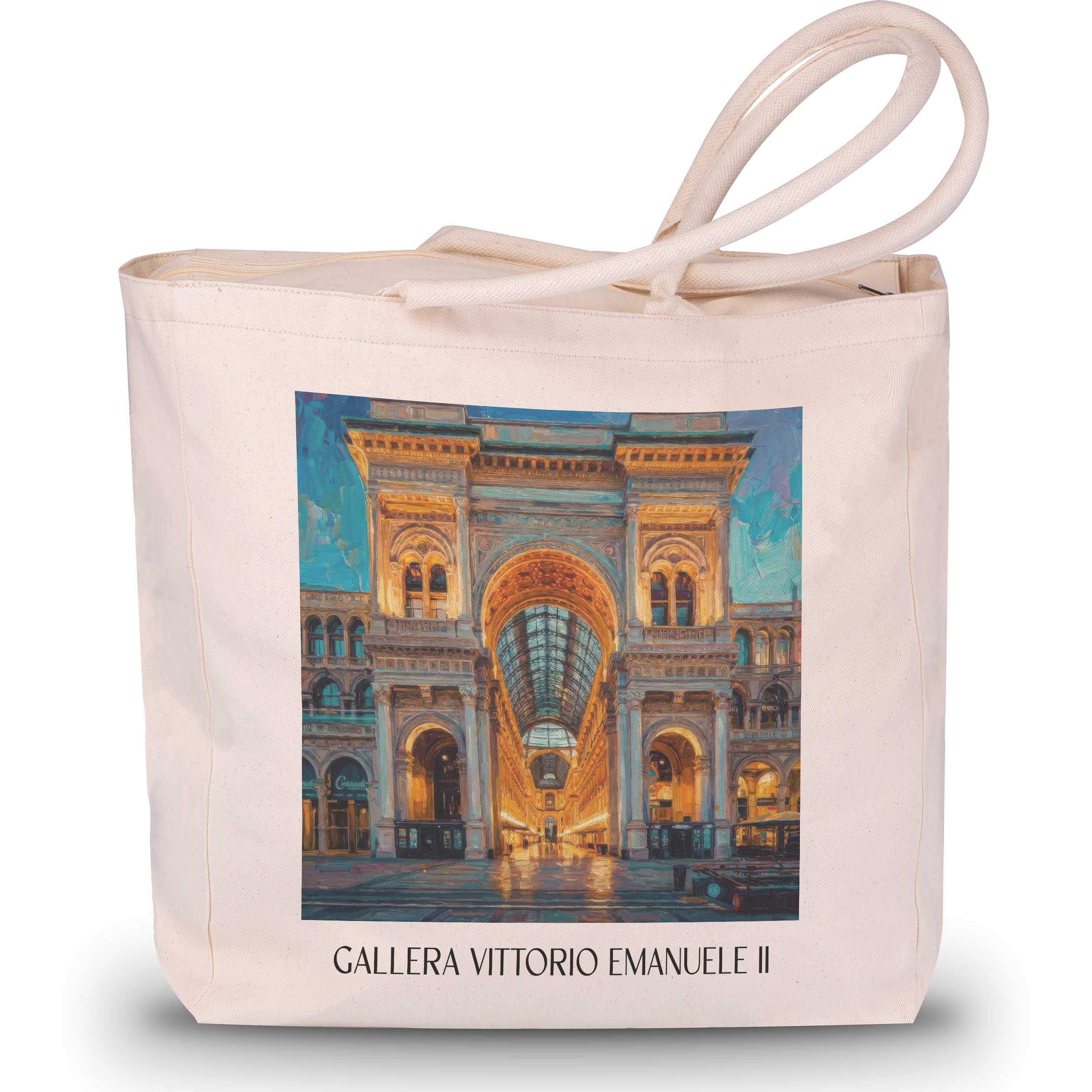 gallera-vittorio-emanuele-ii-mailand-italien-einkaufstasche-oil-painting-oelgemaelde