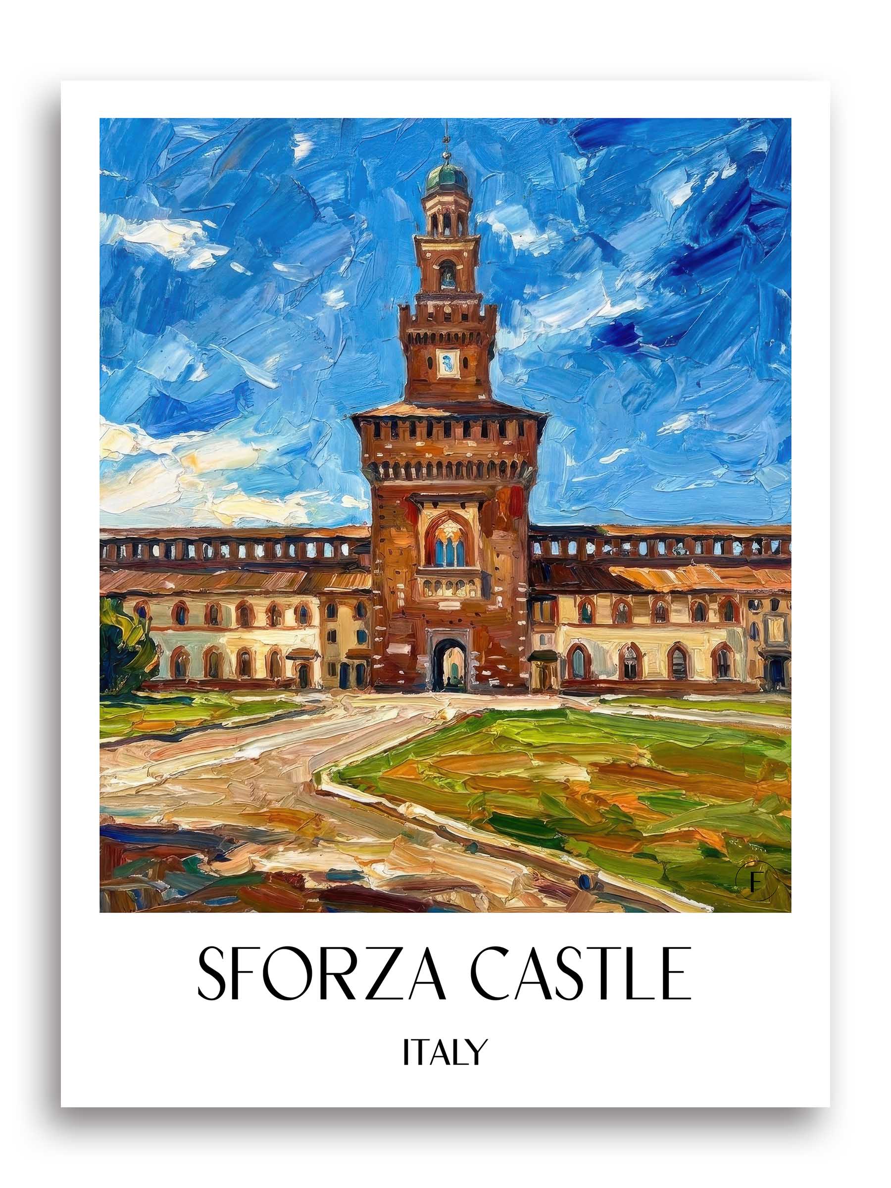 Castello Sforzesco Poster - Mailand - Italien Kunstdruck - Ölgemälde von A4 bis A1