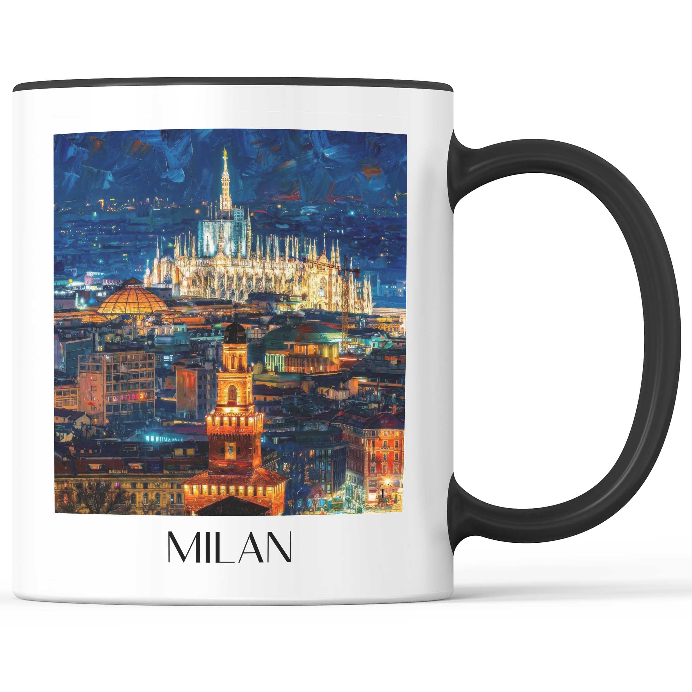Mailand Kaffeebecher - Italien - Italien Becher - Kaffeetasse im Ölgemälde Stil