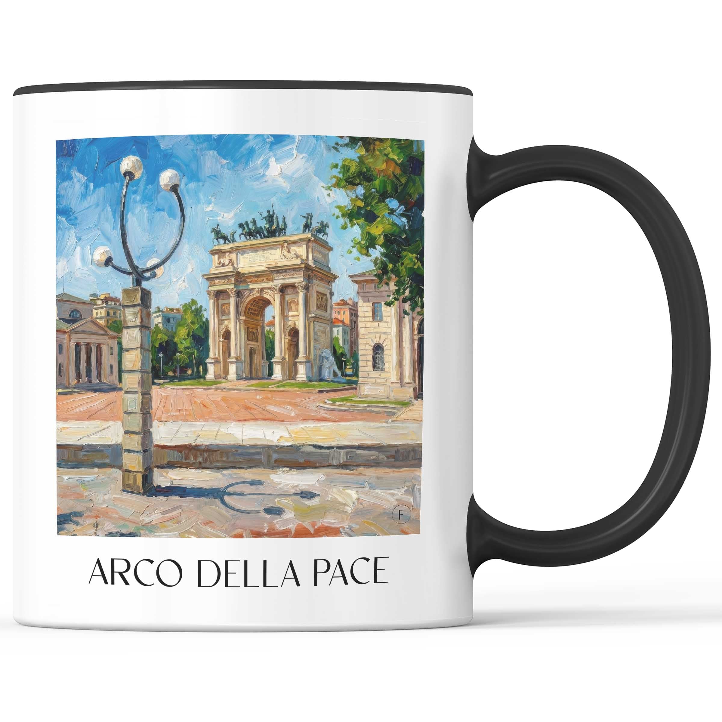Arco della Pace Kaffeebecher - Mailand - Italien Becher - Kaffeetasse im Ölgemälde Stil