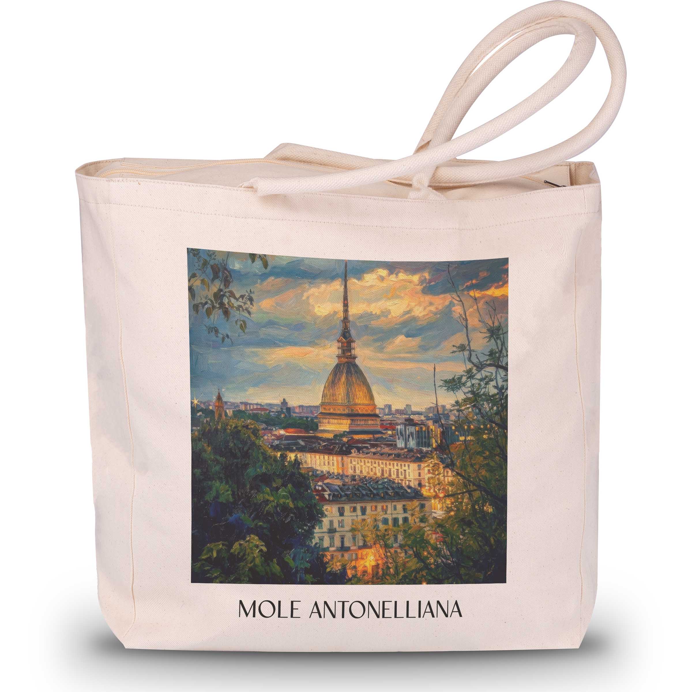 mole-antonelliana-turin-italien-einkaufstasche-oil-painting-oelgemaelde