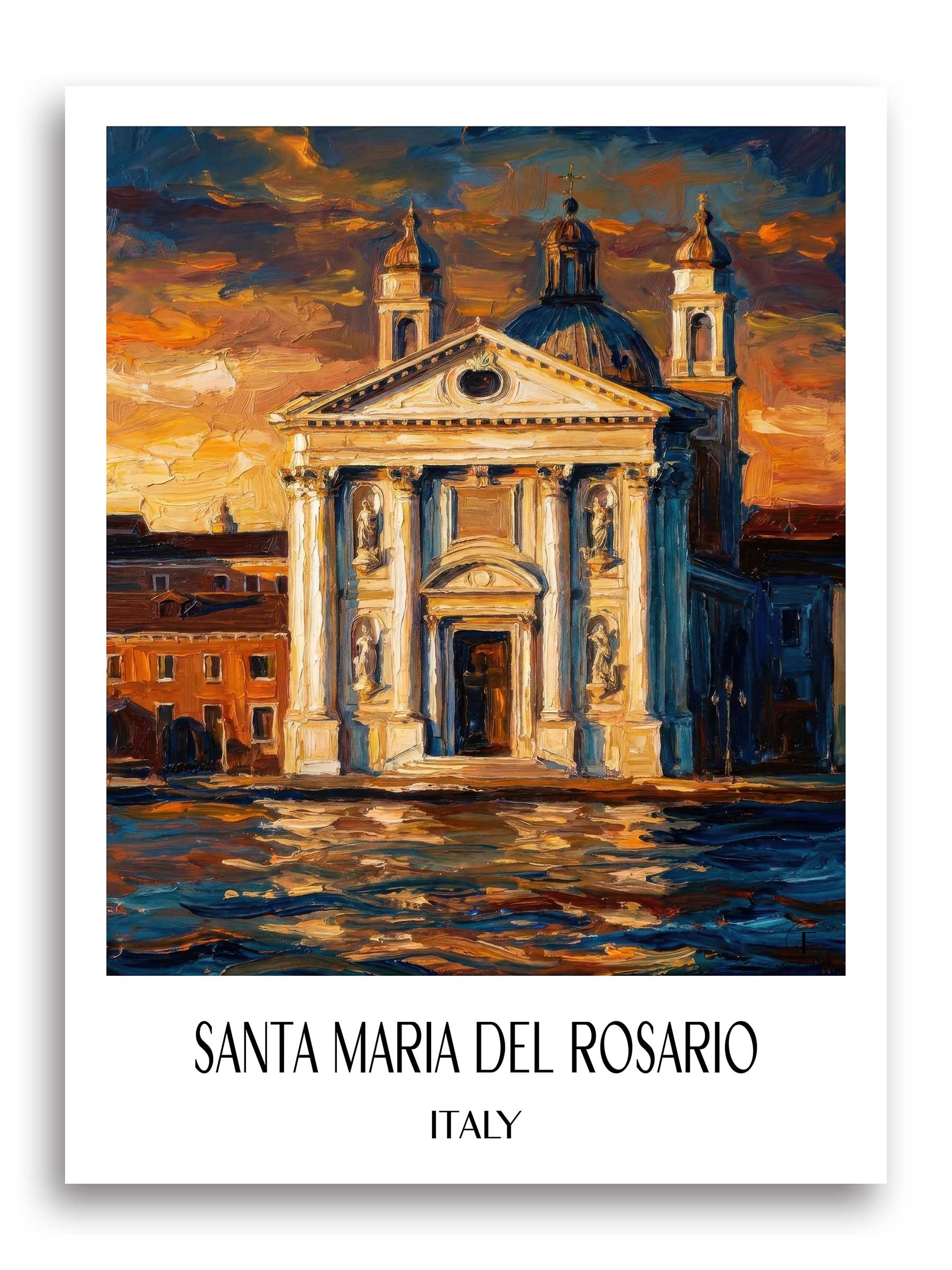 Santa Maria del Rosario Poster - Venedig - Italien Kunstdruck - Ölgemälde von A4 bis A1