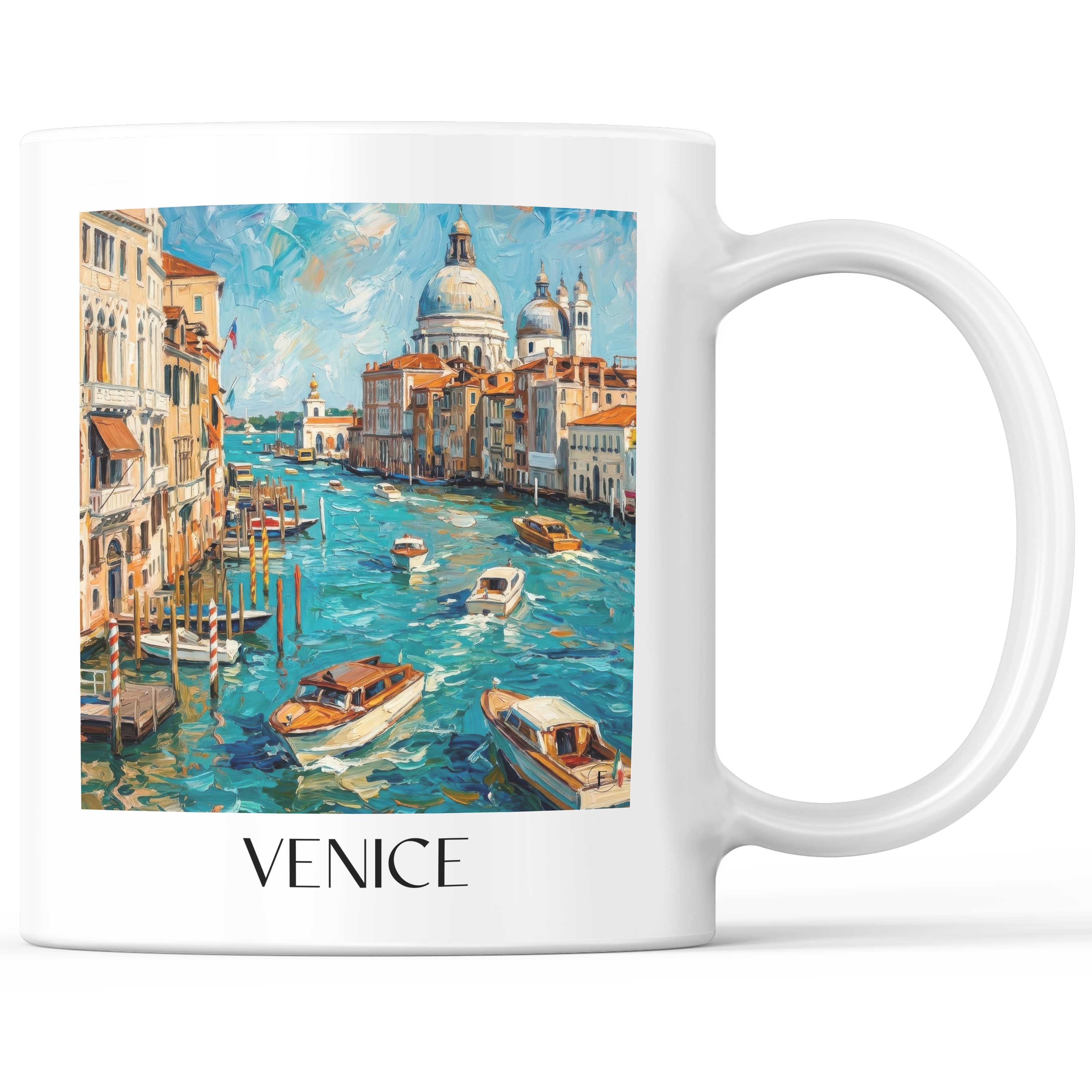 Venedig Kaffeebecher - Italien - Italien Becher - Kaffeetasse im Ölgemälde Stil