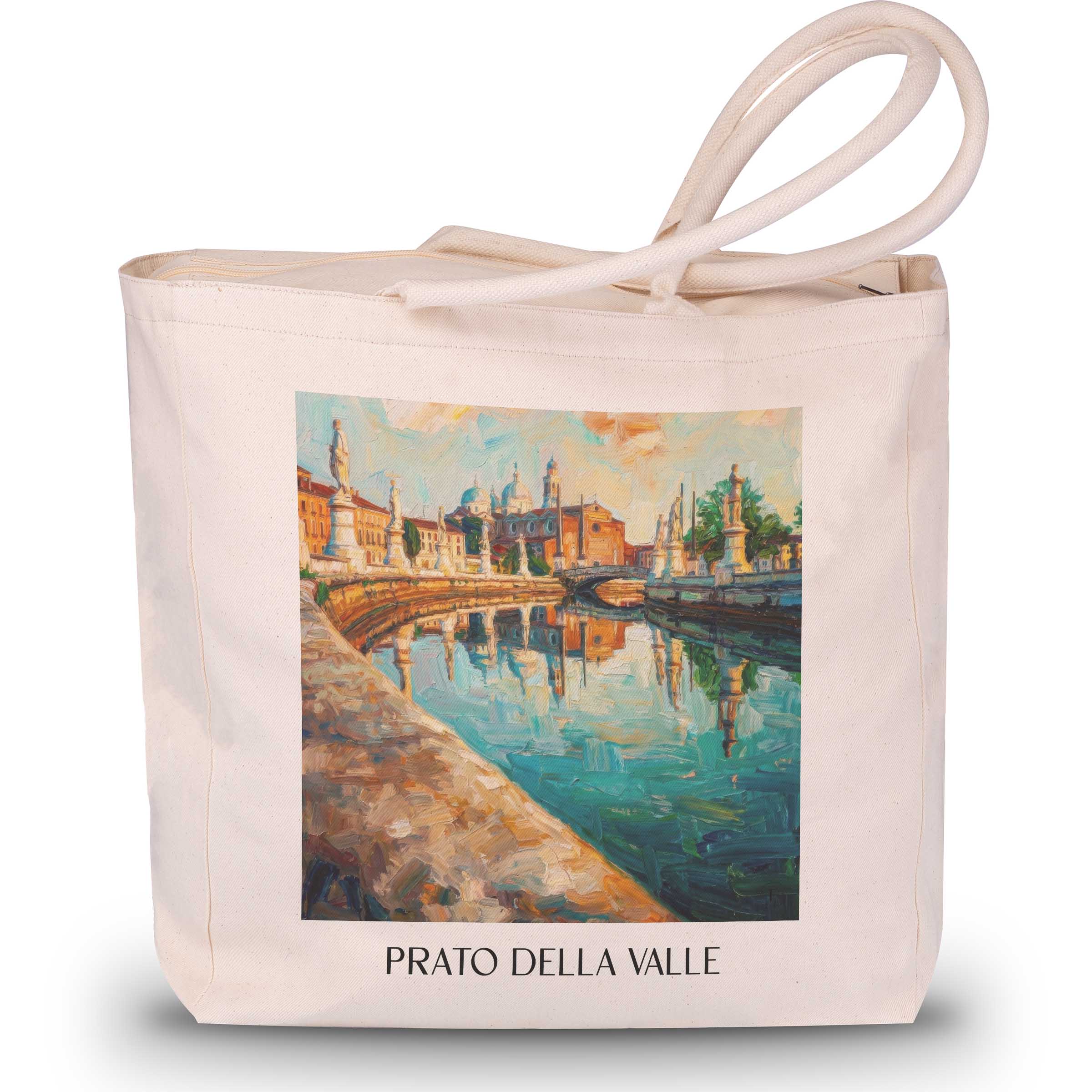 Prato della Valle Shopping Tasche - Padua - Italien Tote Bag - Einkaufstasche im Ölgemälde Stil