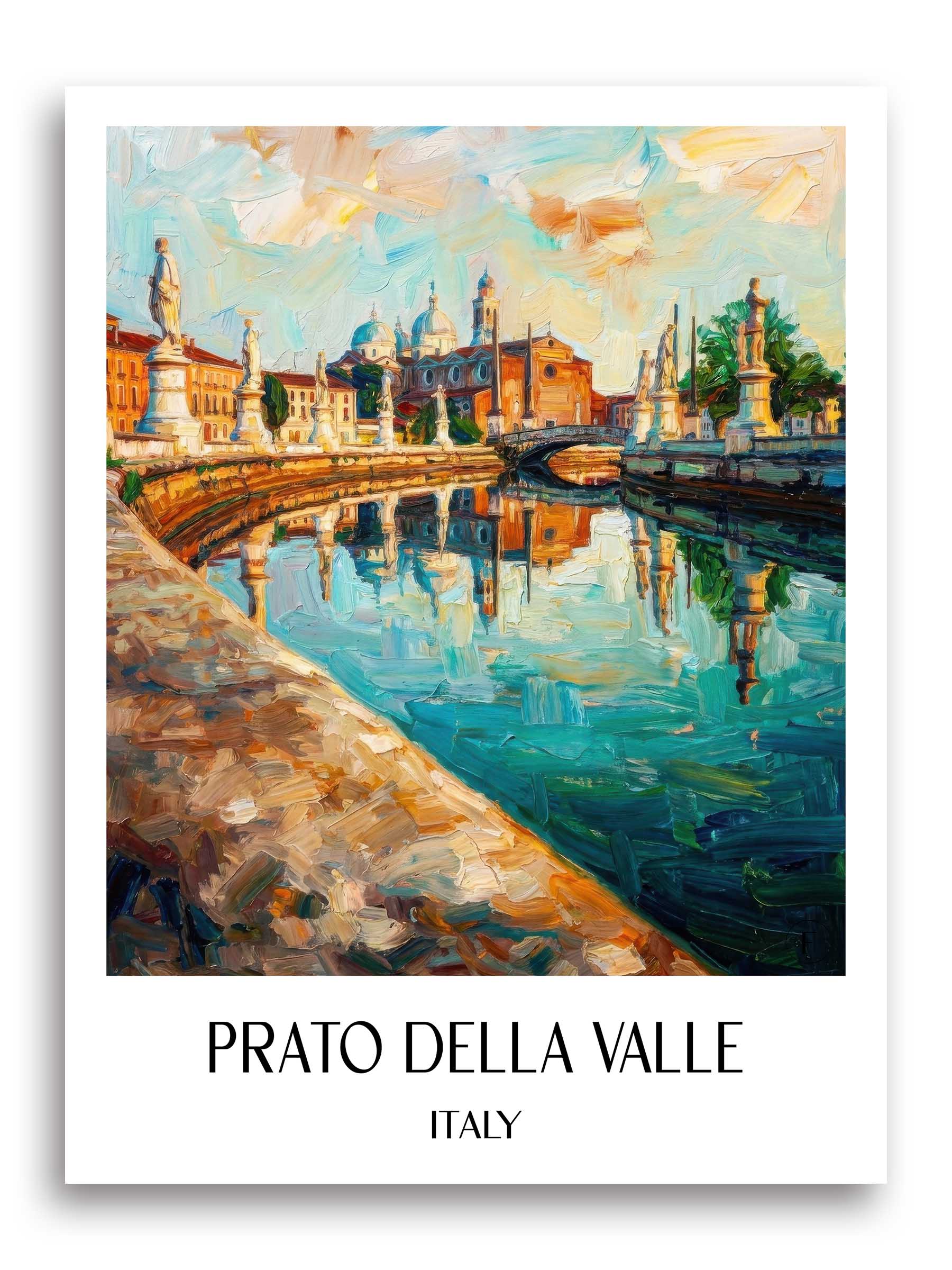 Prato della Valle Poster - Padua - Italien Kunstdruck - Ölgemälde von A4 bis A1