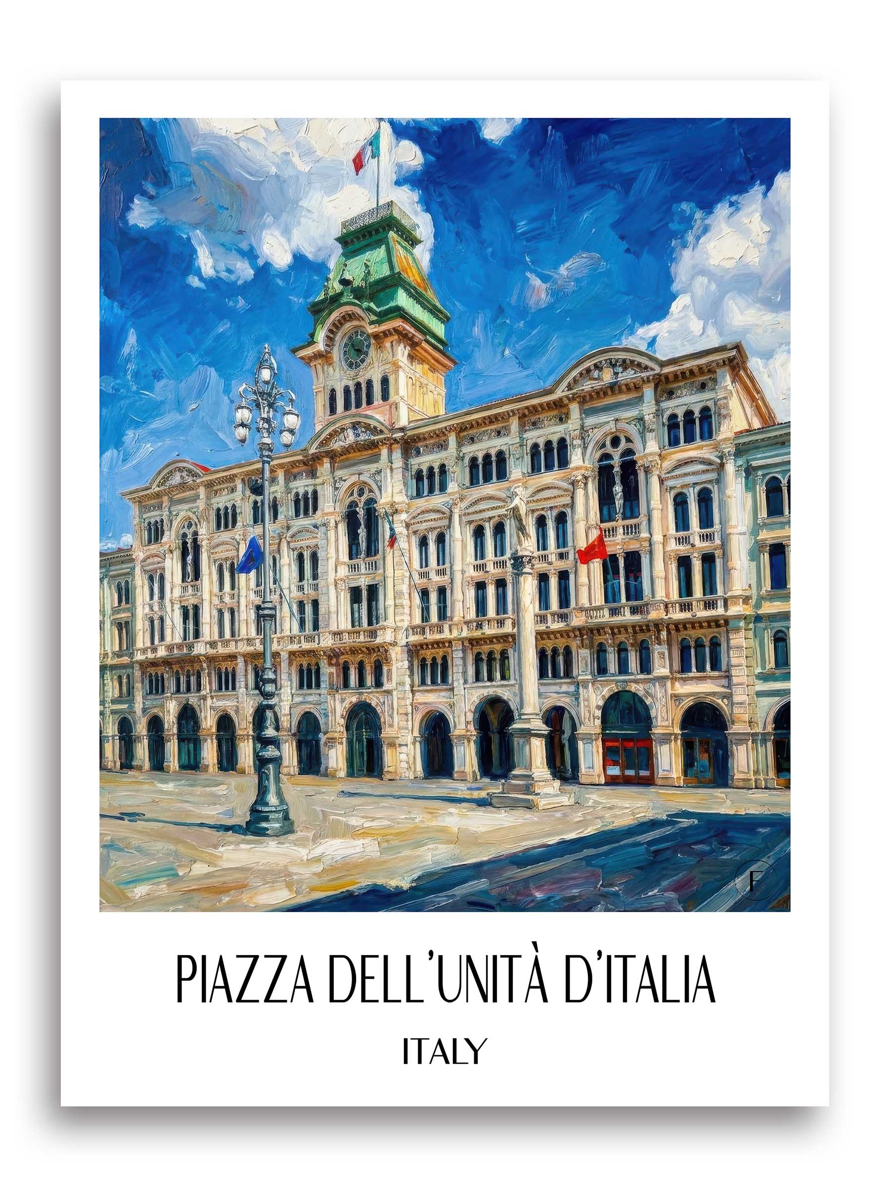 Piazza dell´Unità d´Italia Poster - Triest - Italien Kunstdruck - Ölgemälde von A4 bis A1
