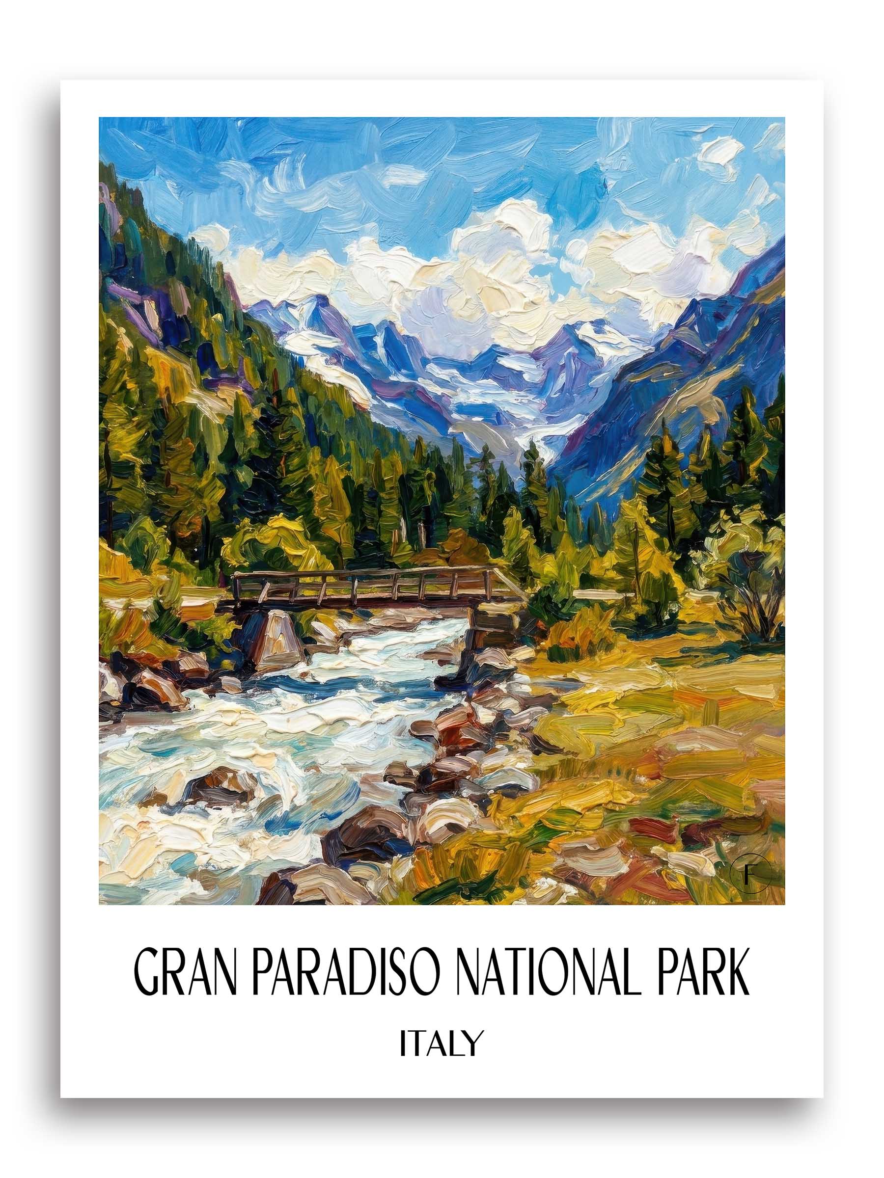 Parco Nazionale Gran Paradiso Poster - Italien - Italien Kunstdruck - Ölgemälde von A4 bis A1