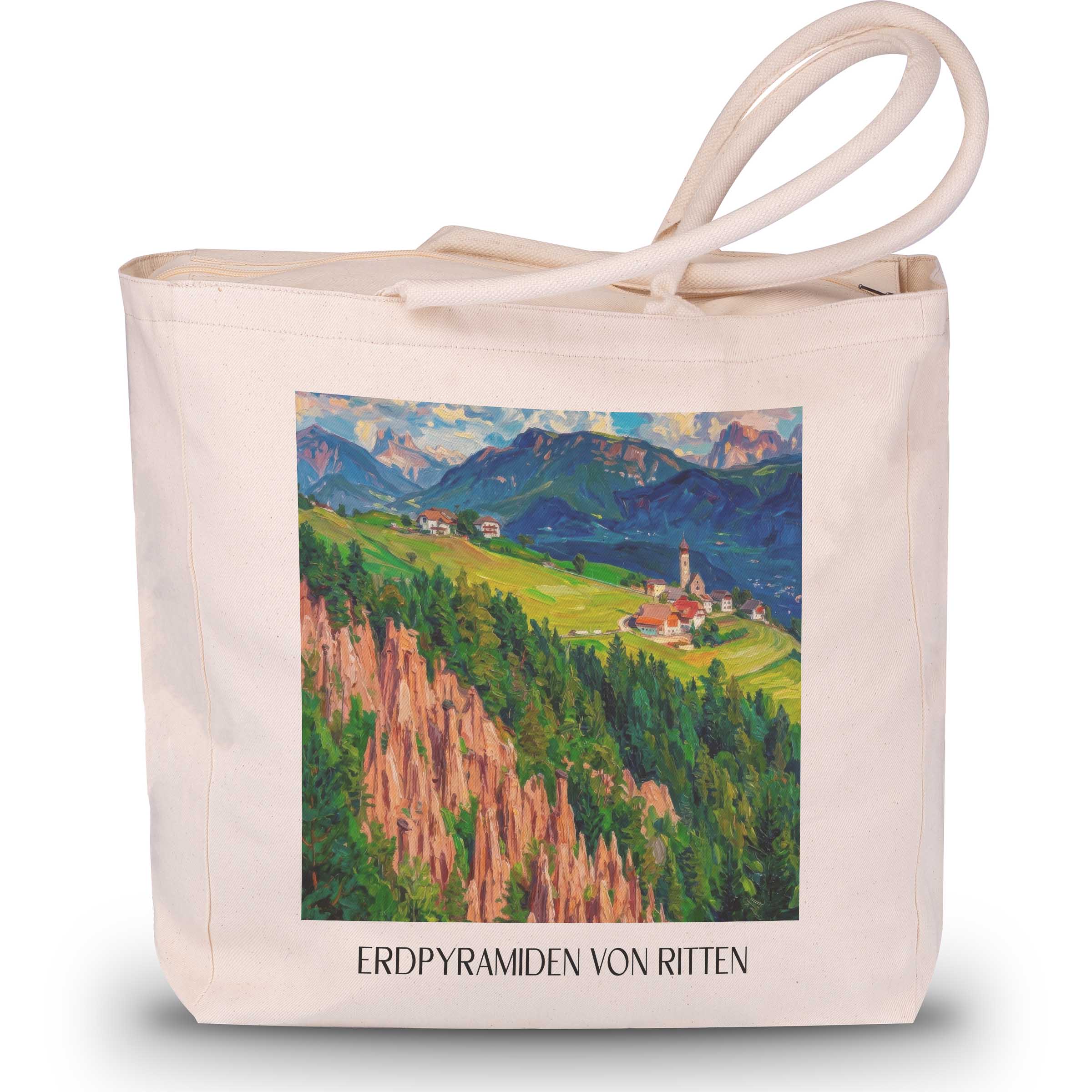 erdpyramiden-von-ritten-südtirol-italien-einkaufstasche-oil-painting-oelgemaelde