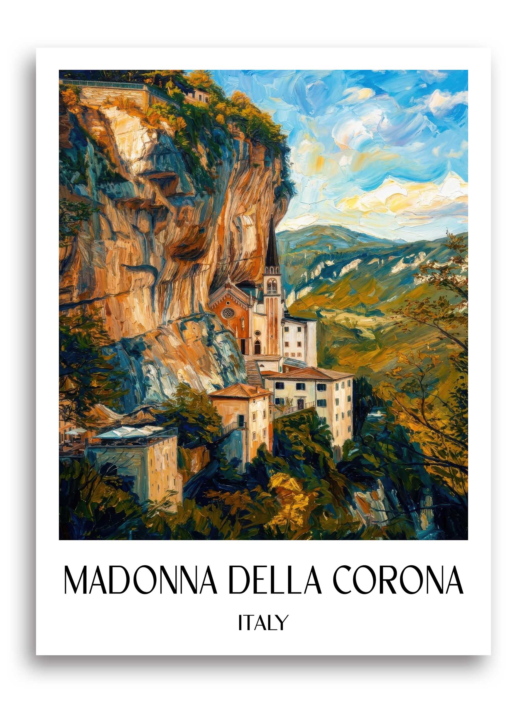 Madonna della Corona Poster - Venetien - Italien Kunstdruck - Ölgemälde von A4 bis A1