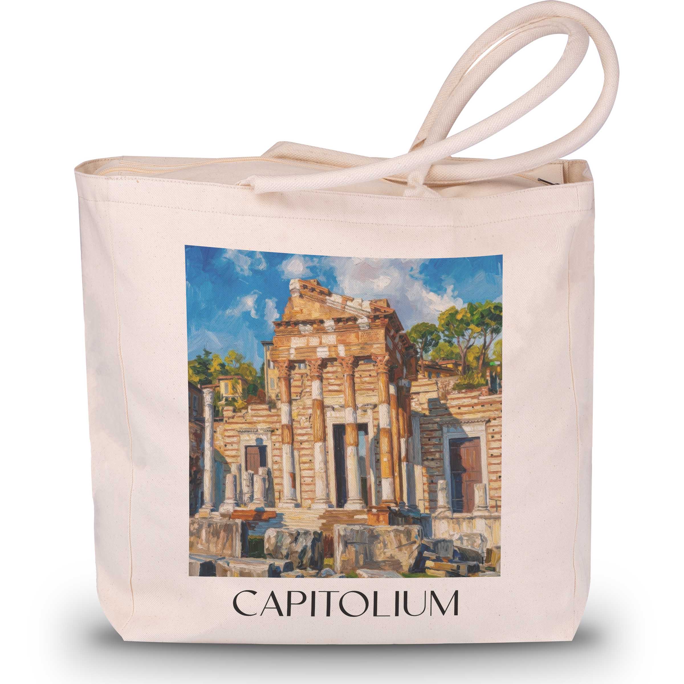 Capitolium Shopping Tasche - Brescia - Italien Tote Bag - Einkaufstasche im Ölgemälde Stil