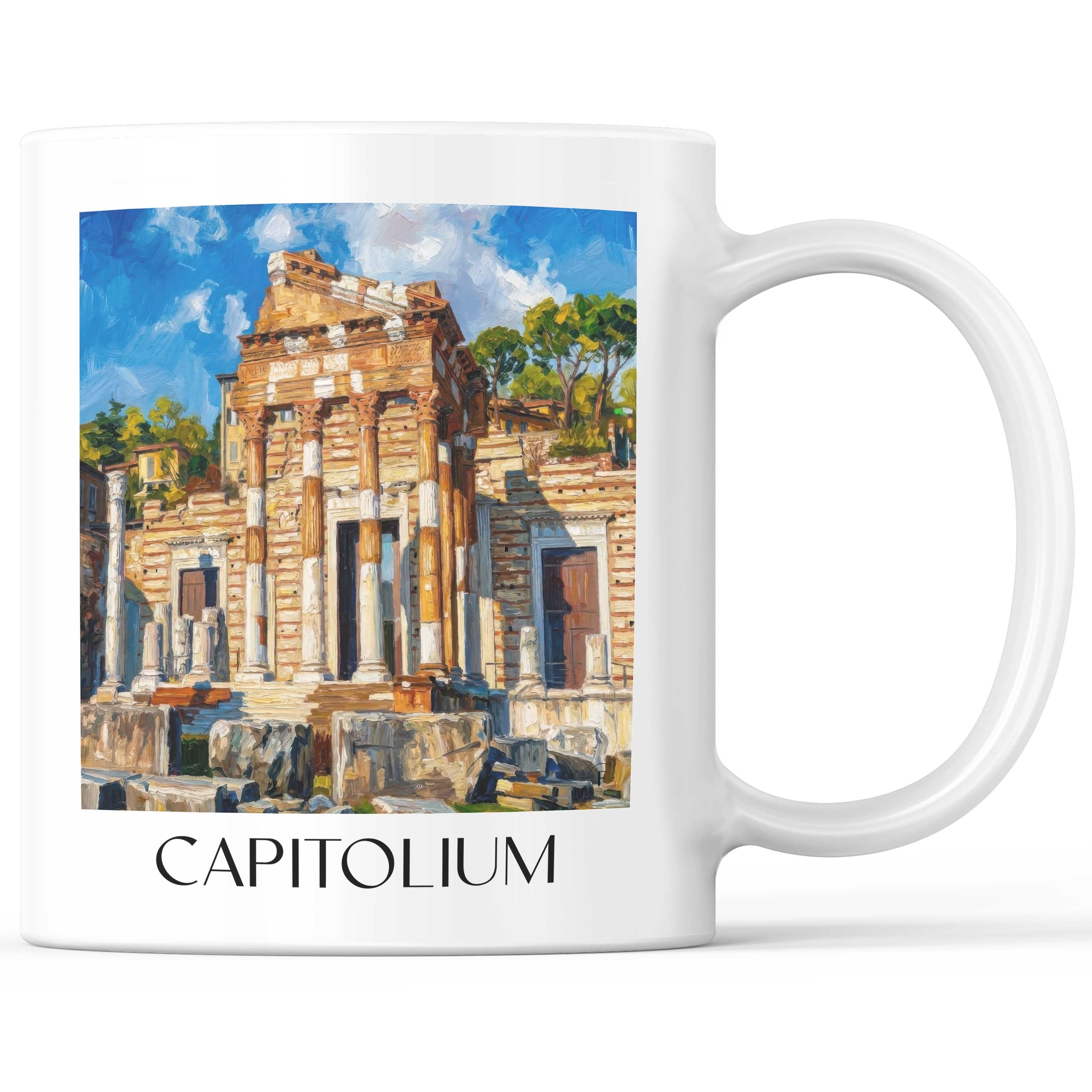 Capitolium Kaffeebecher - Brescia - Italien Becher - Kaffeetasse im Ölgemälde Stil