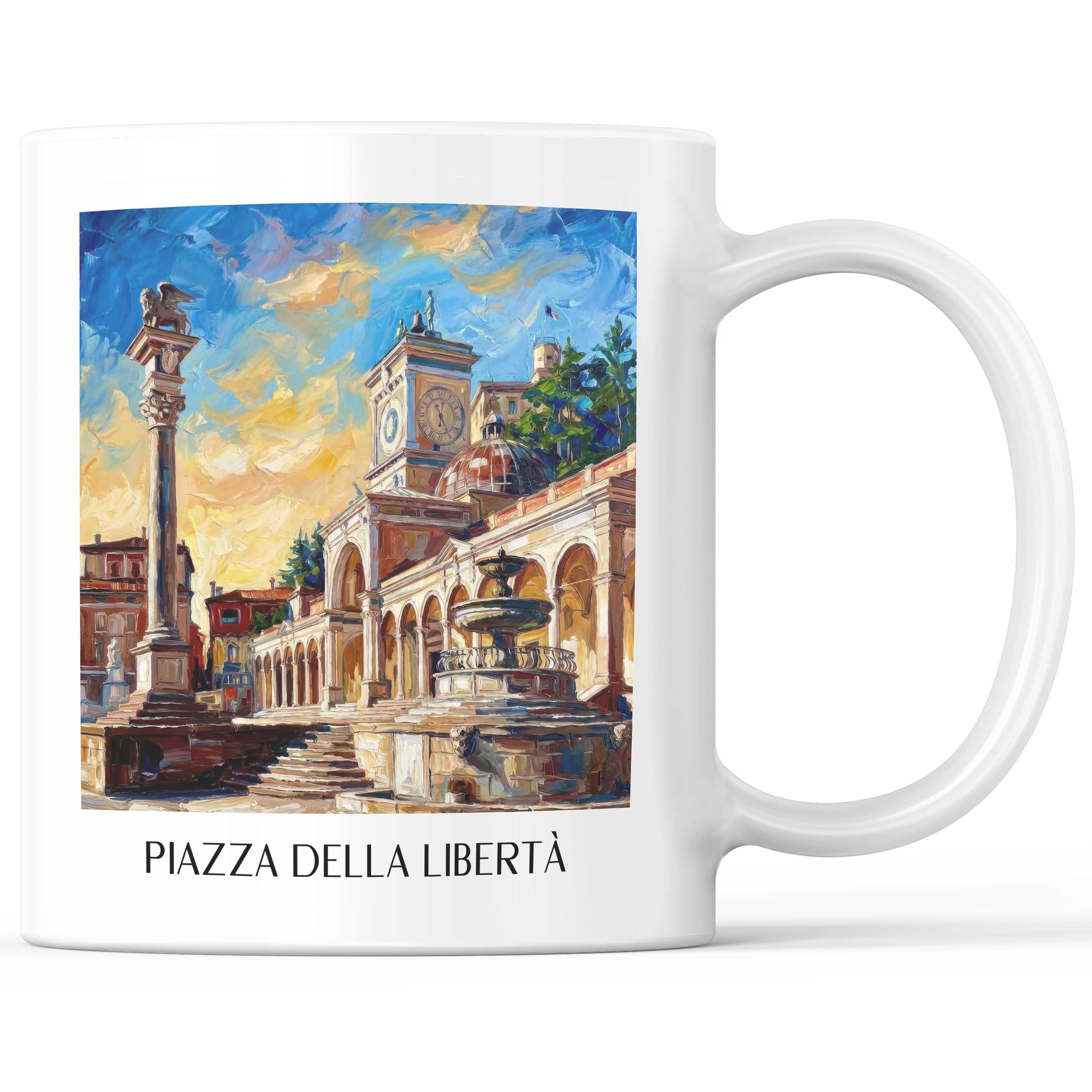 piazza-della-libertà-udine-italien-kaffeebecher-oil-painting-oelgemaelde