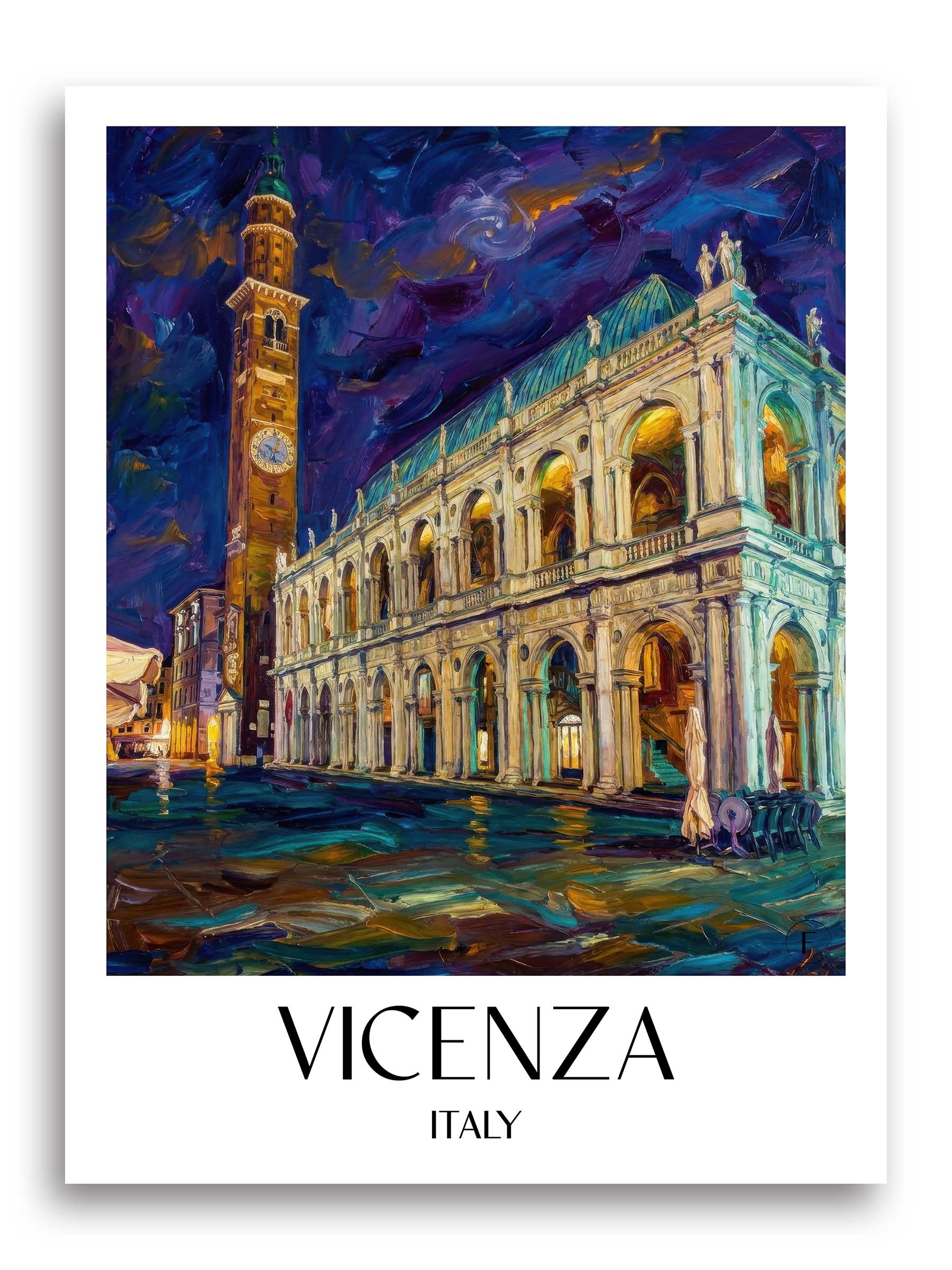 Vicenza Poster - Italien - Italien Kunstdruck - Ölgemälde von A4 bis A1