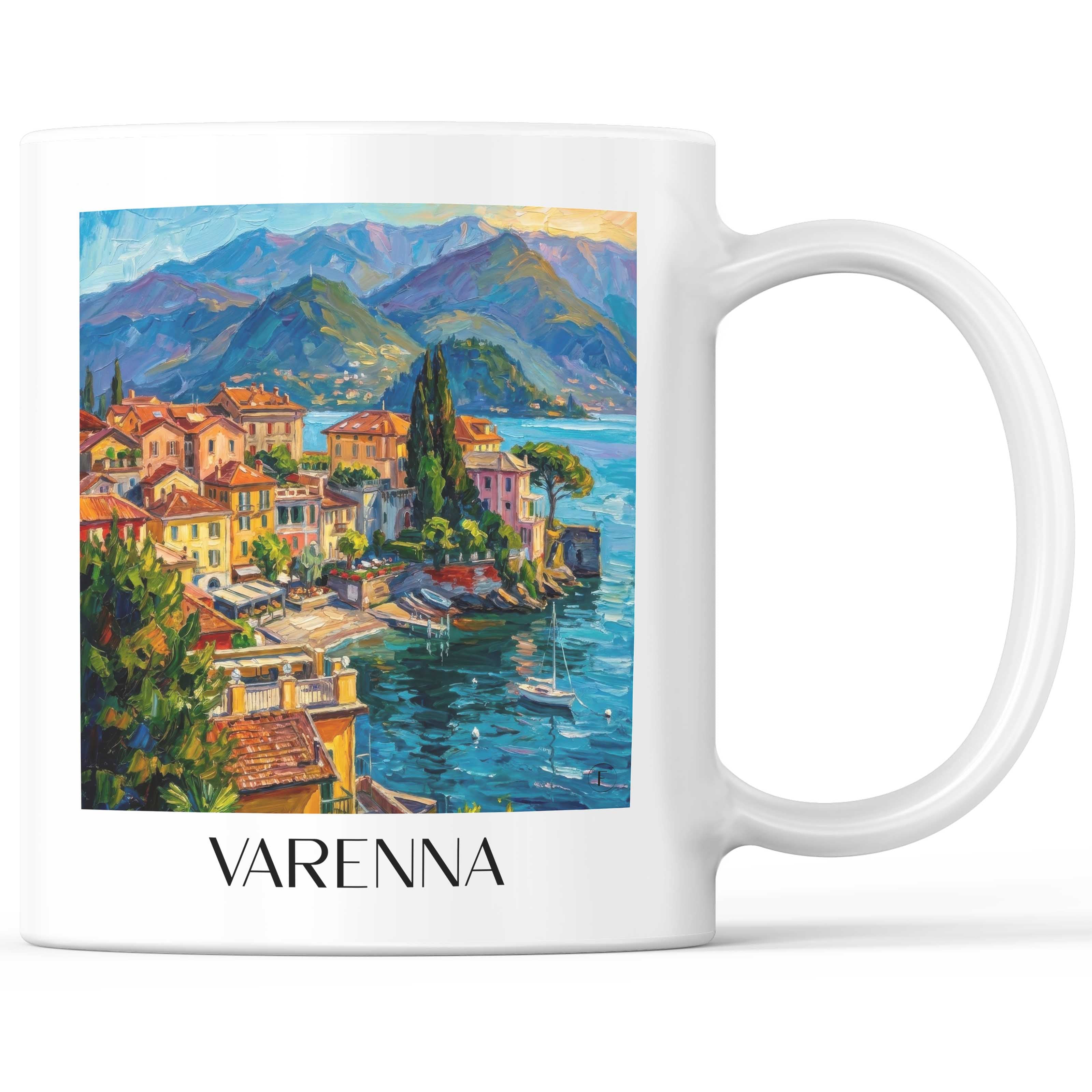 Varenna Kaffeebecher - Italien - Italien Becher - Kaffeetasse im Ölgemälde Stil