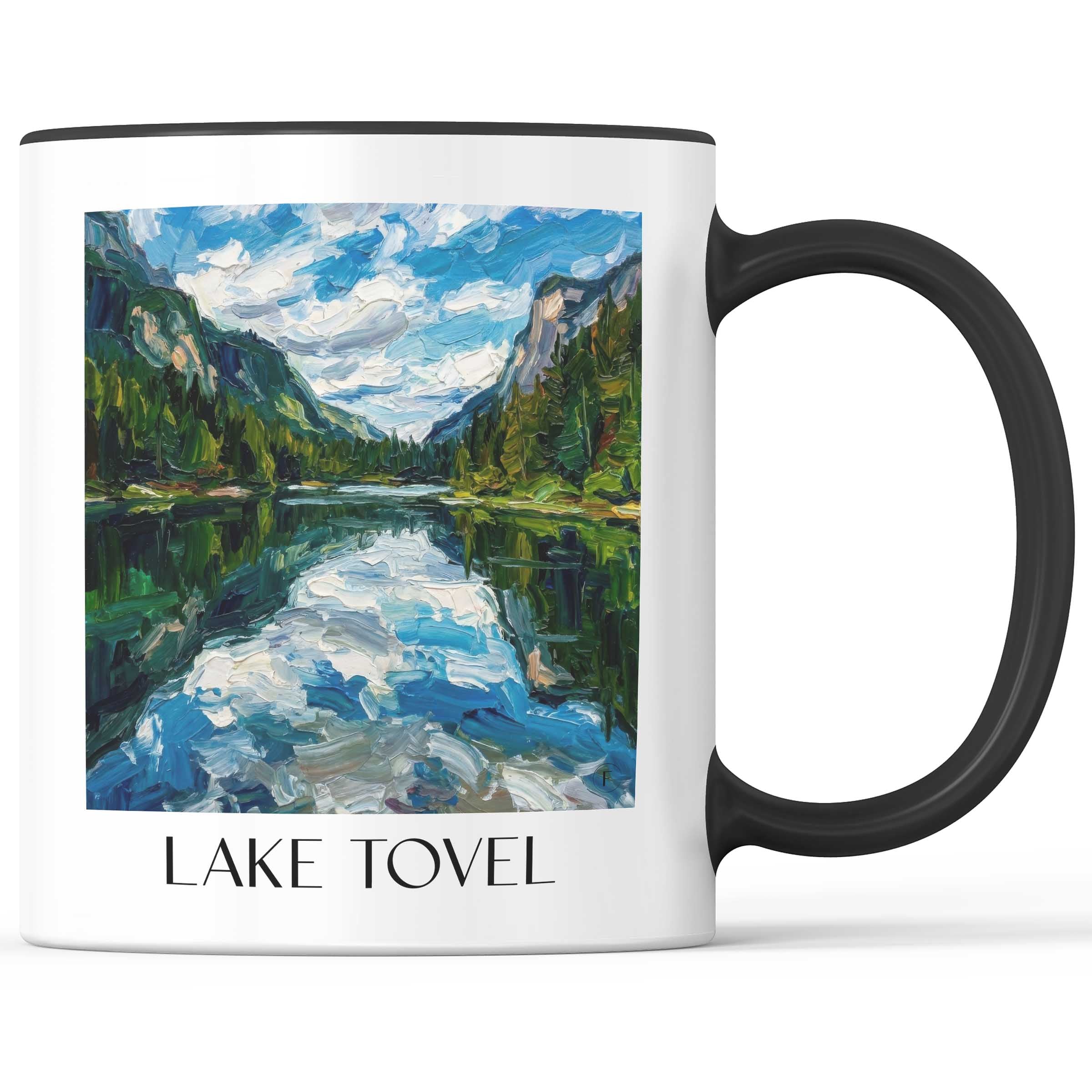 Lago di Tovel Kaffeebecher - Trentino - Italien Becher - Kaffeetasse im Ölgemälde Stil