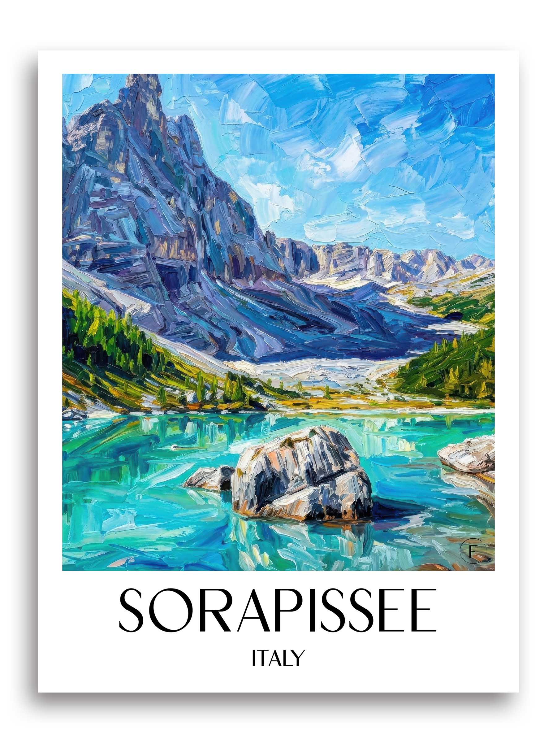 Sorapissee Poster - Dolomiten - Italien Kunstdruck - Ölgemälde von A4 bis A1