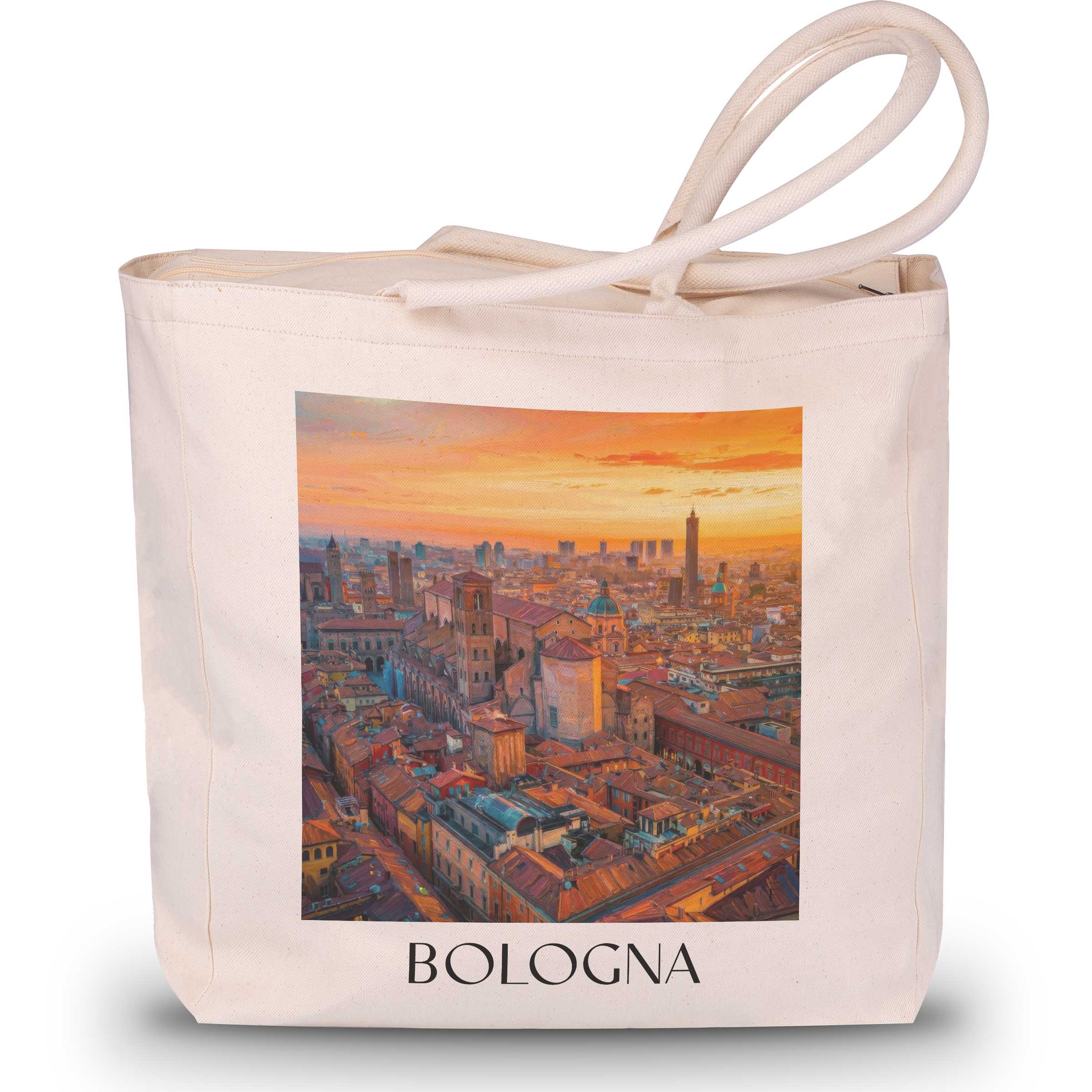 Bologna Shopping Tasche - Italien - Italien Tote Bag - Einkaufstasche im Ölgemälde Stil