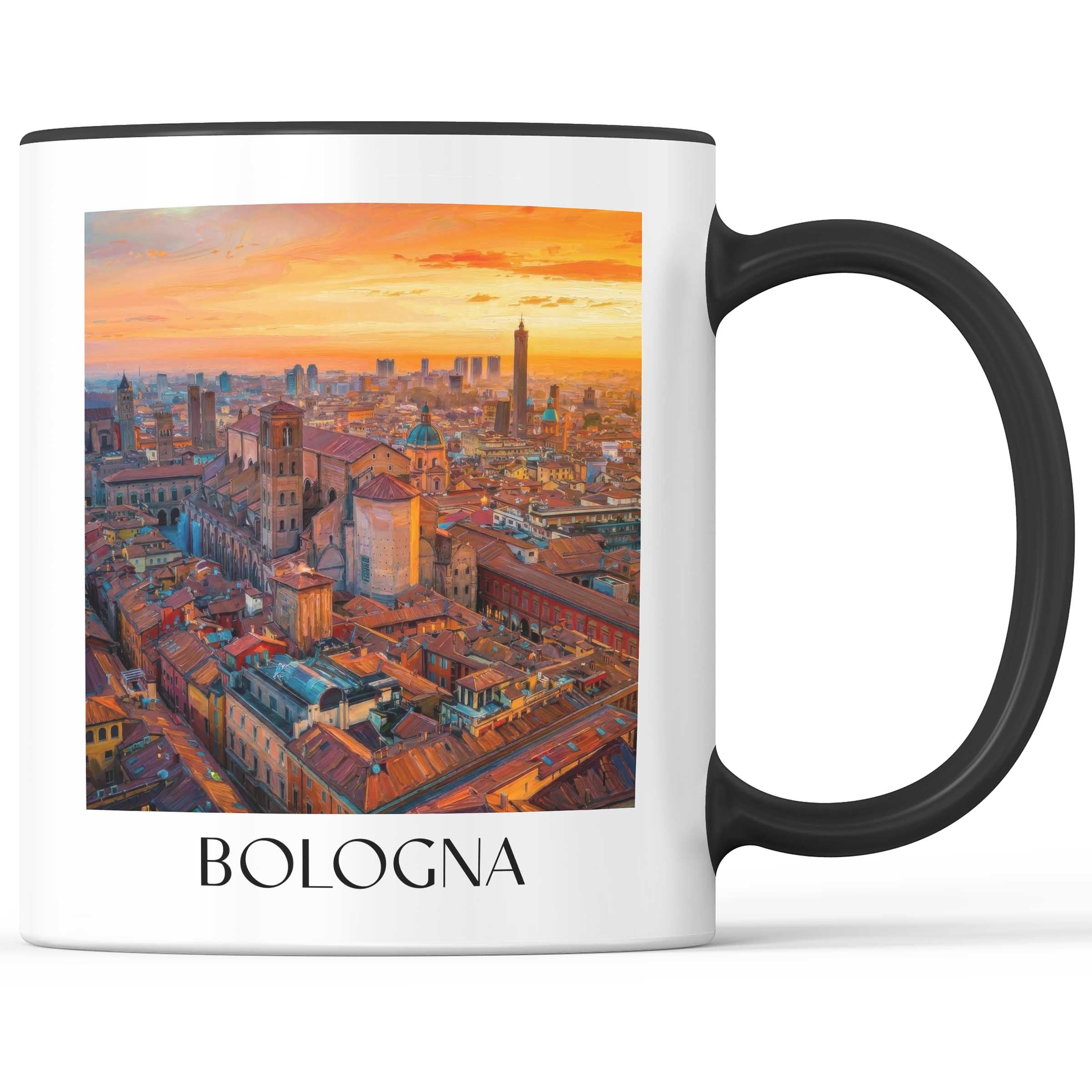 Bologna Kaffeebecher - Italien - Italien Becher - Kaffeetasse im Ölgemälde Stil