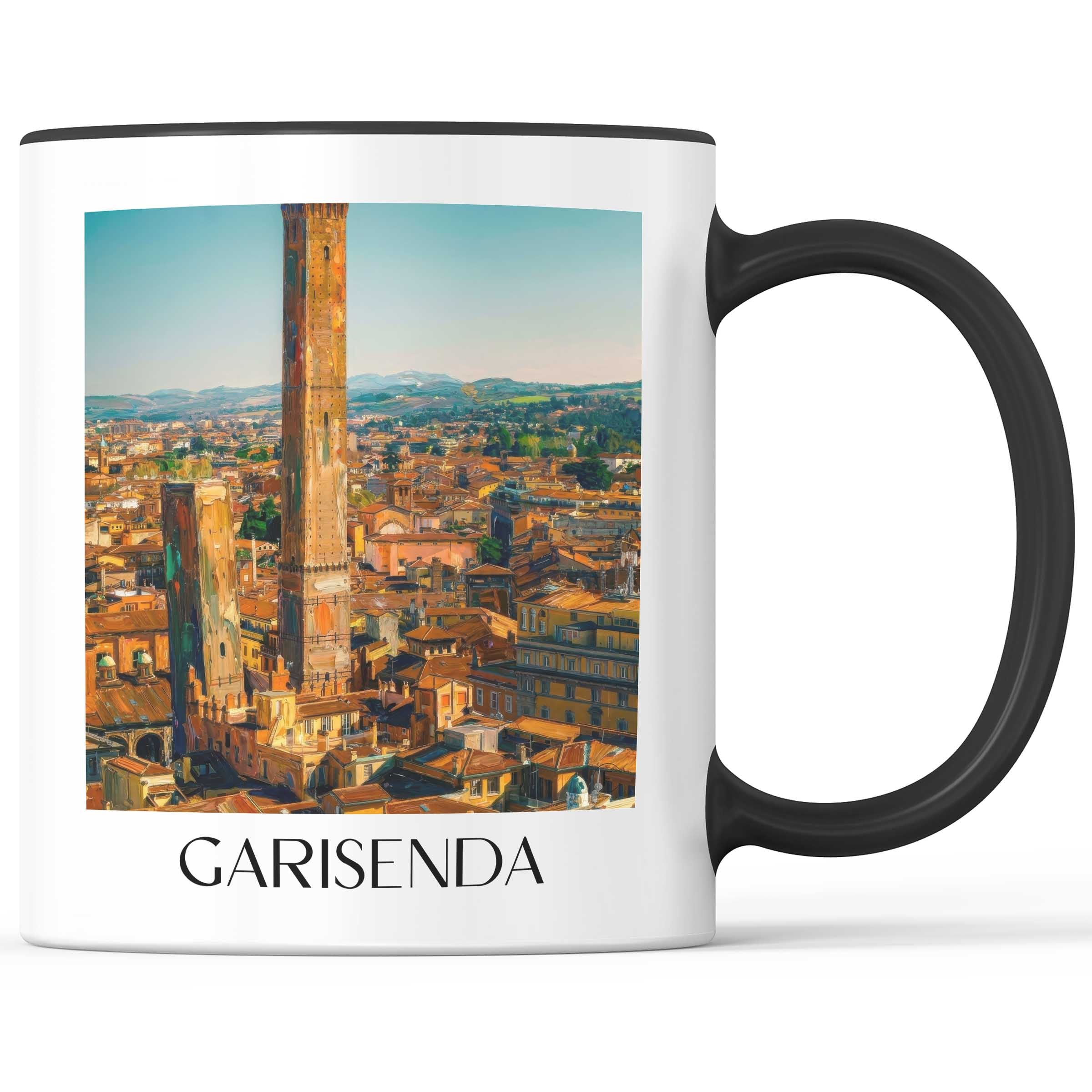 Garisenda Kaffeebecher - Bologna - Italien Becher - Kaffeetasse im Ölgemälde Stil
