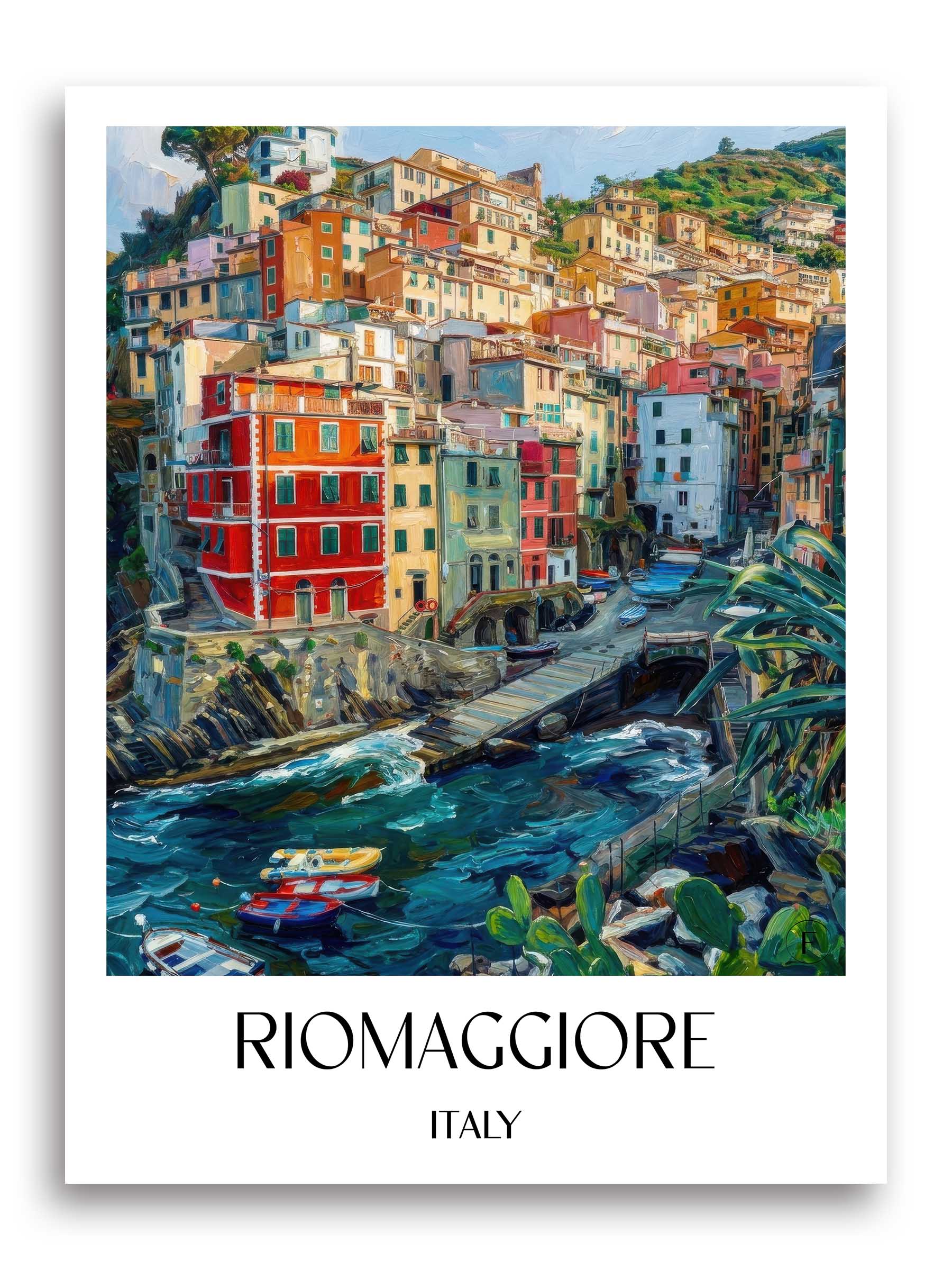 Riomaggiore Poster - Cinque Terre - Italien Kunstdruck - Ölgemälde von A4 bis A1