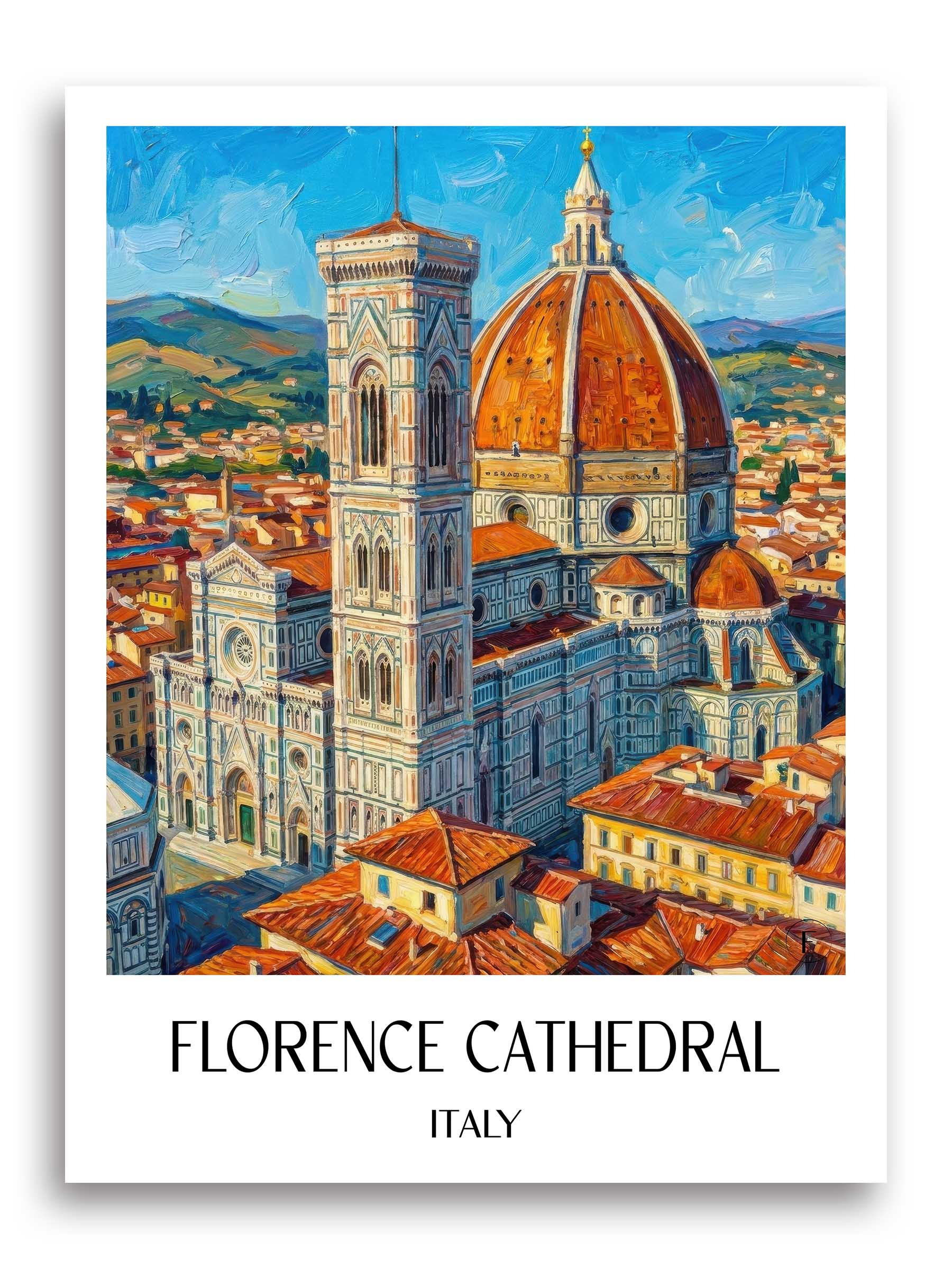 Kathedrale von Florenz Poster - Toskana - Italien Kunstdruck - Ölgemälde von A4 bis A1