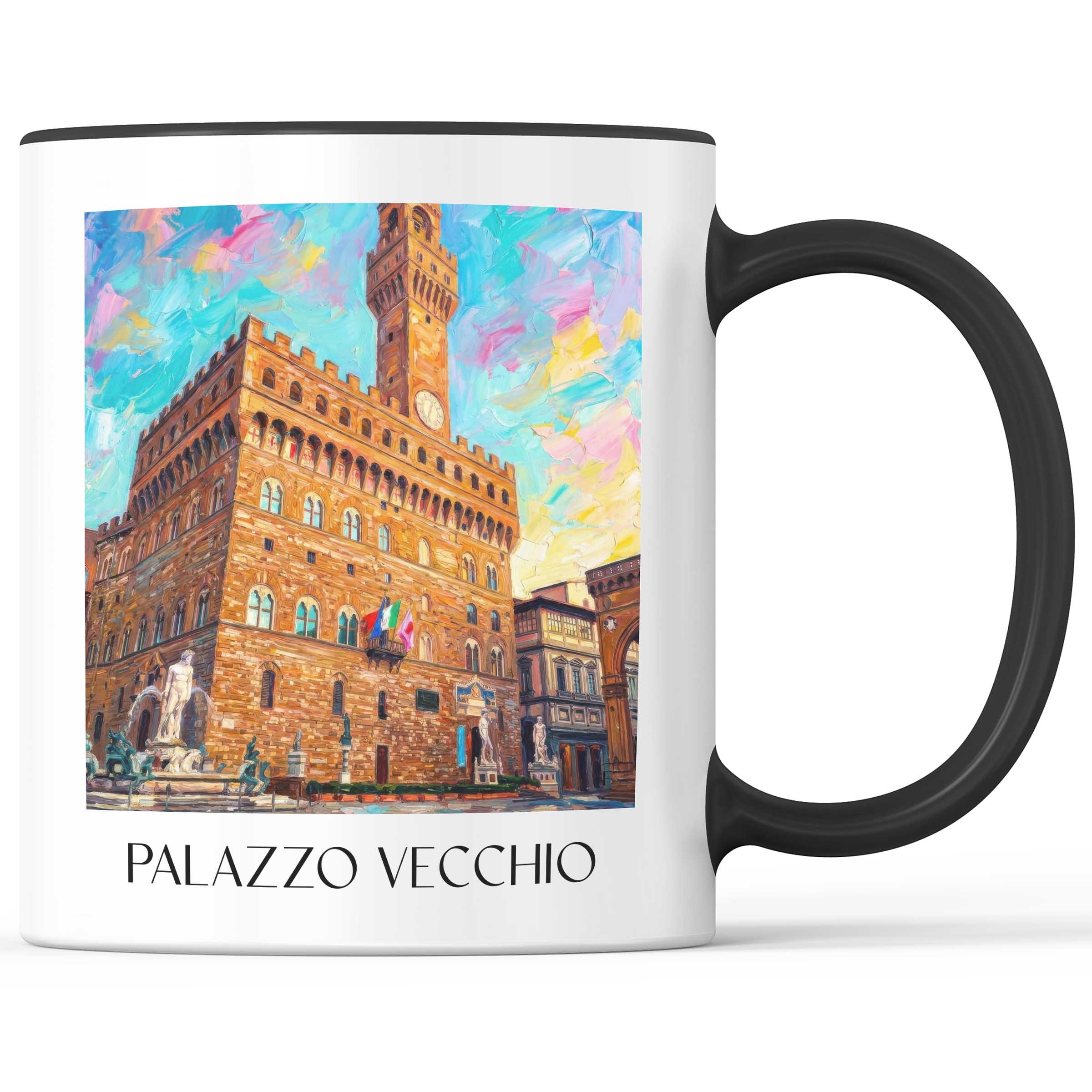 Palazzo Vecchio Kaffeebecher - Florenz - Italien Becher - Kaffeetasse im Ölgemälde Stil