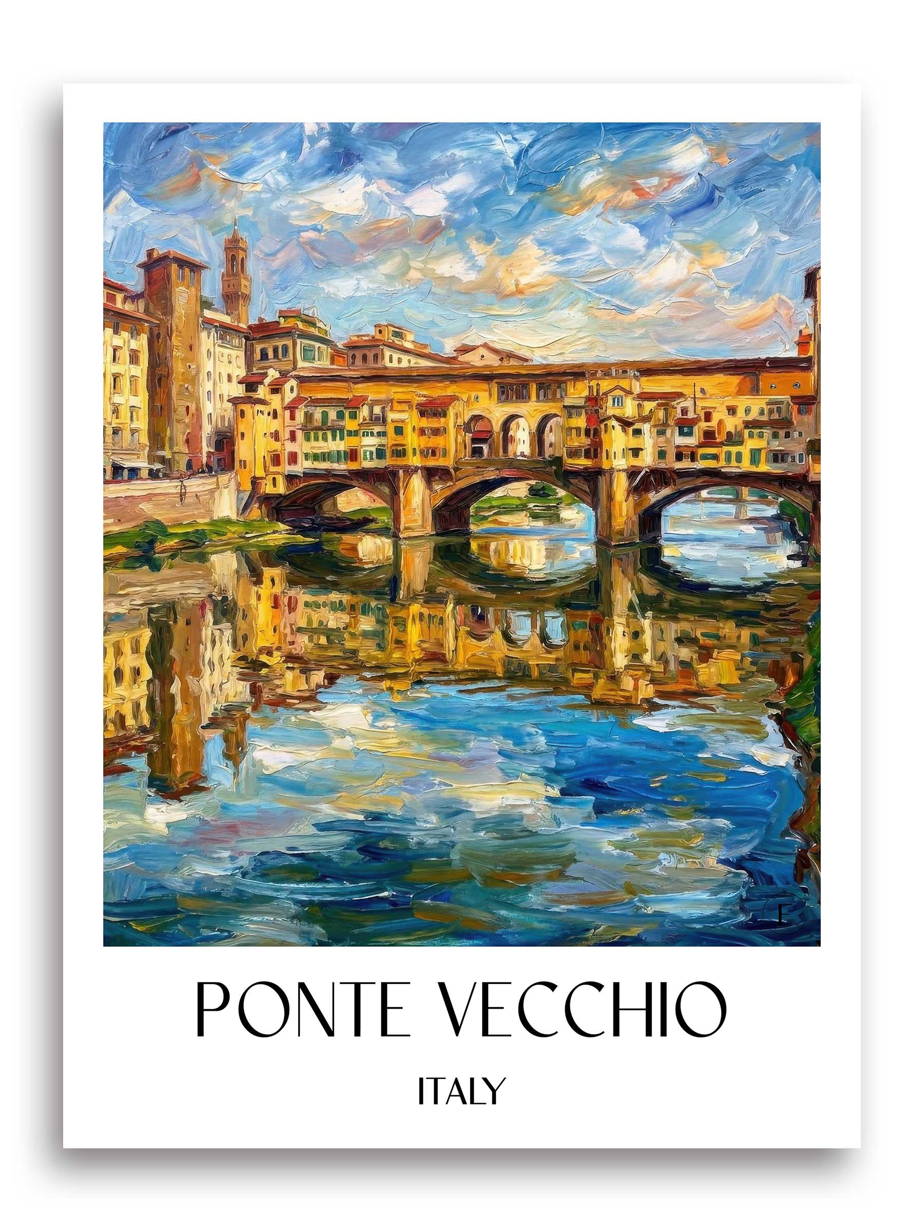 Ponte Vecchio Poster - Florenz - Italien Kunstdruck - Ölgemälde von A4 bis A1
