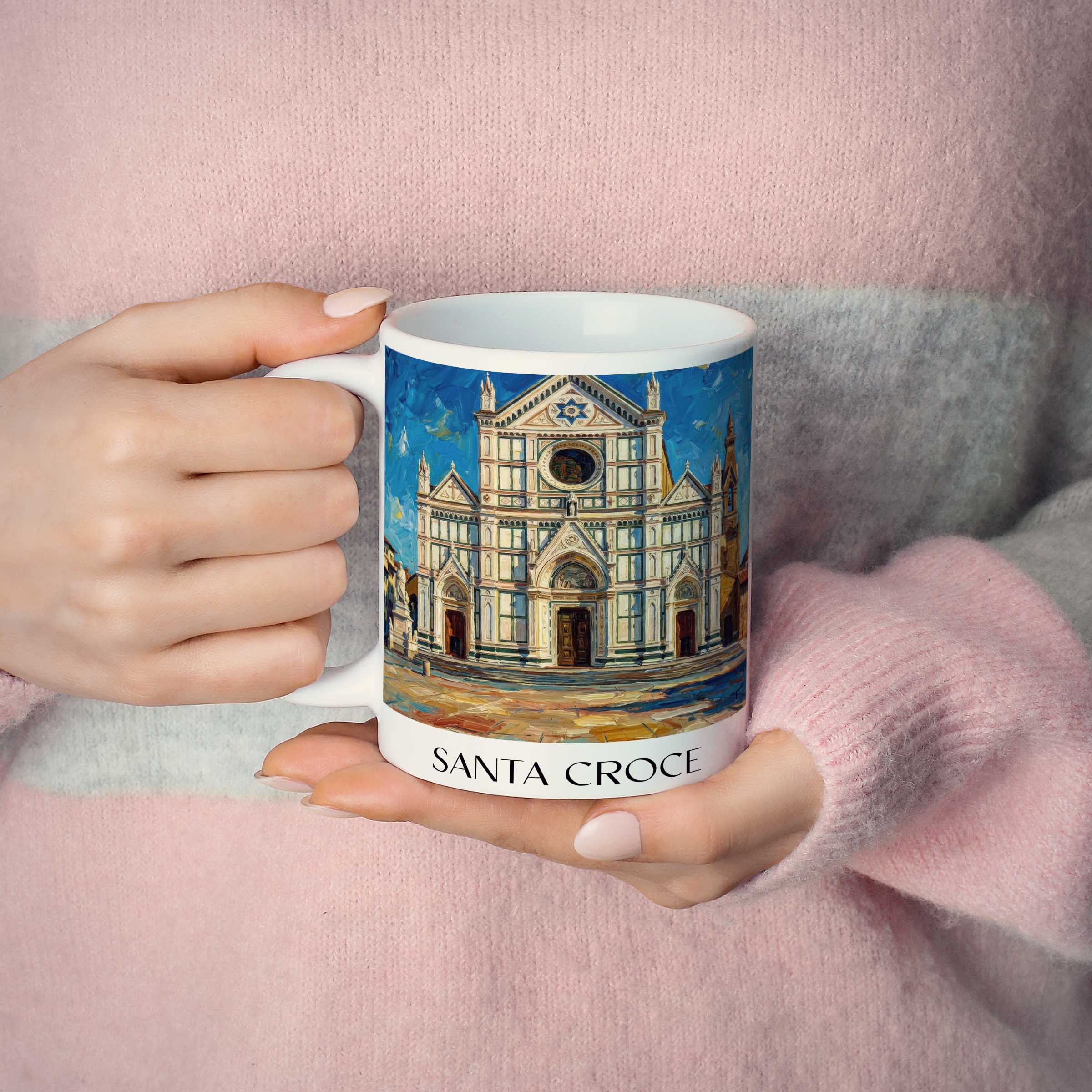 santa-croce-florenz-italien-kaffeebecher-oil-painting-oelgemaelde