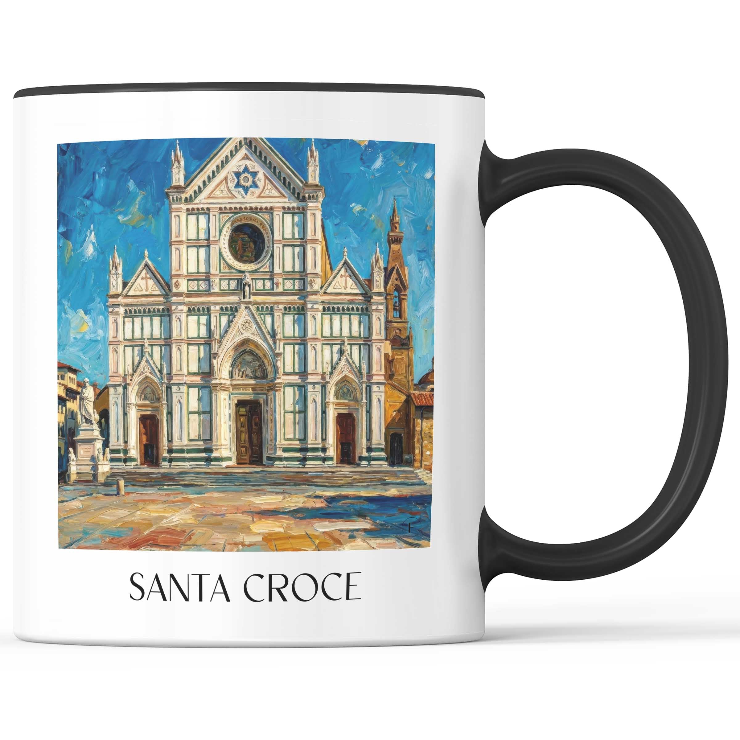Santa Croce Kaffeebecher - Florenz - Italien Becher - Kaffeetasse im Ölgemälde Stil