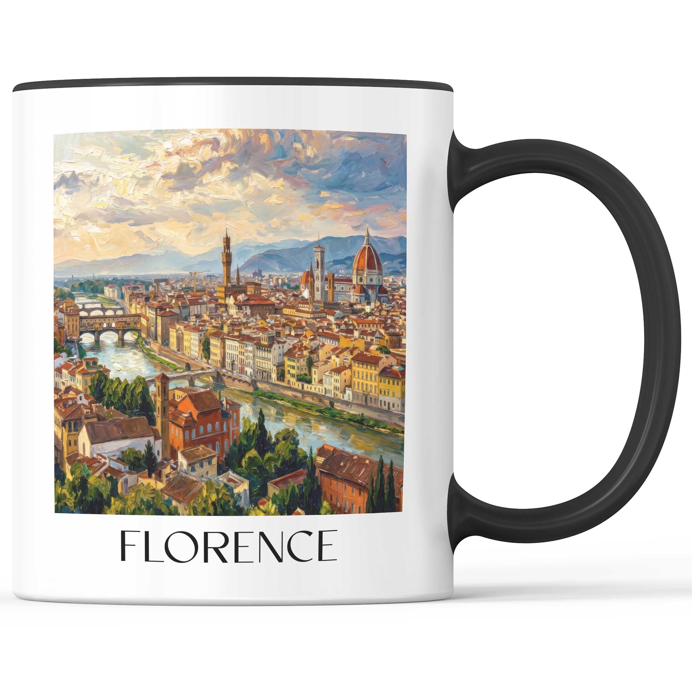 Florenz Kaffeebecher - Toskana - Italien Becher - Kaffeetasse im Ölgemälde Stil