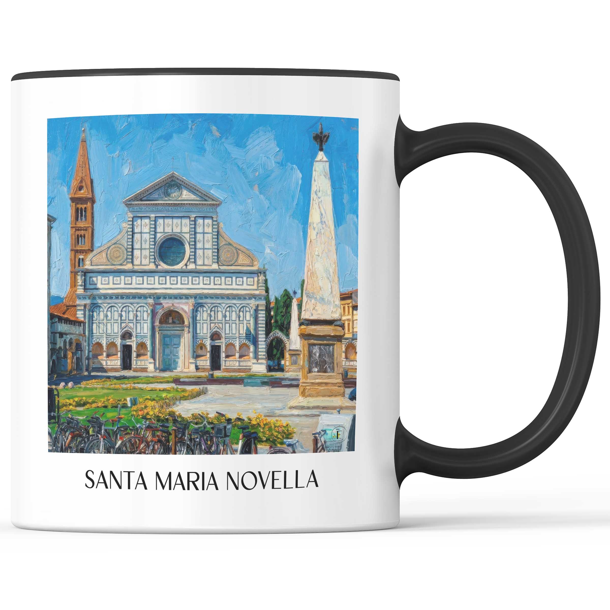Santa Maria Novella Kaffeebecher - Florenz - Italien Becher - Kaffeetasse im Ölgemälde Stil