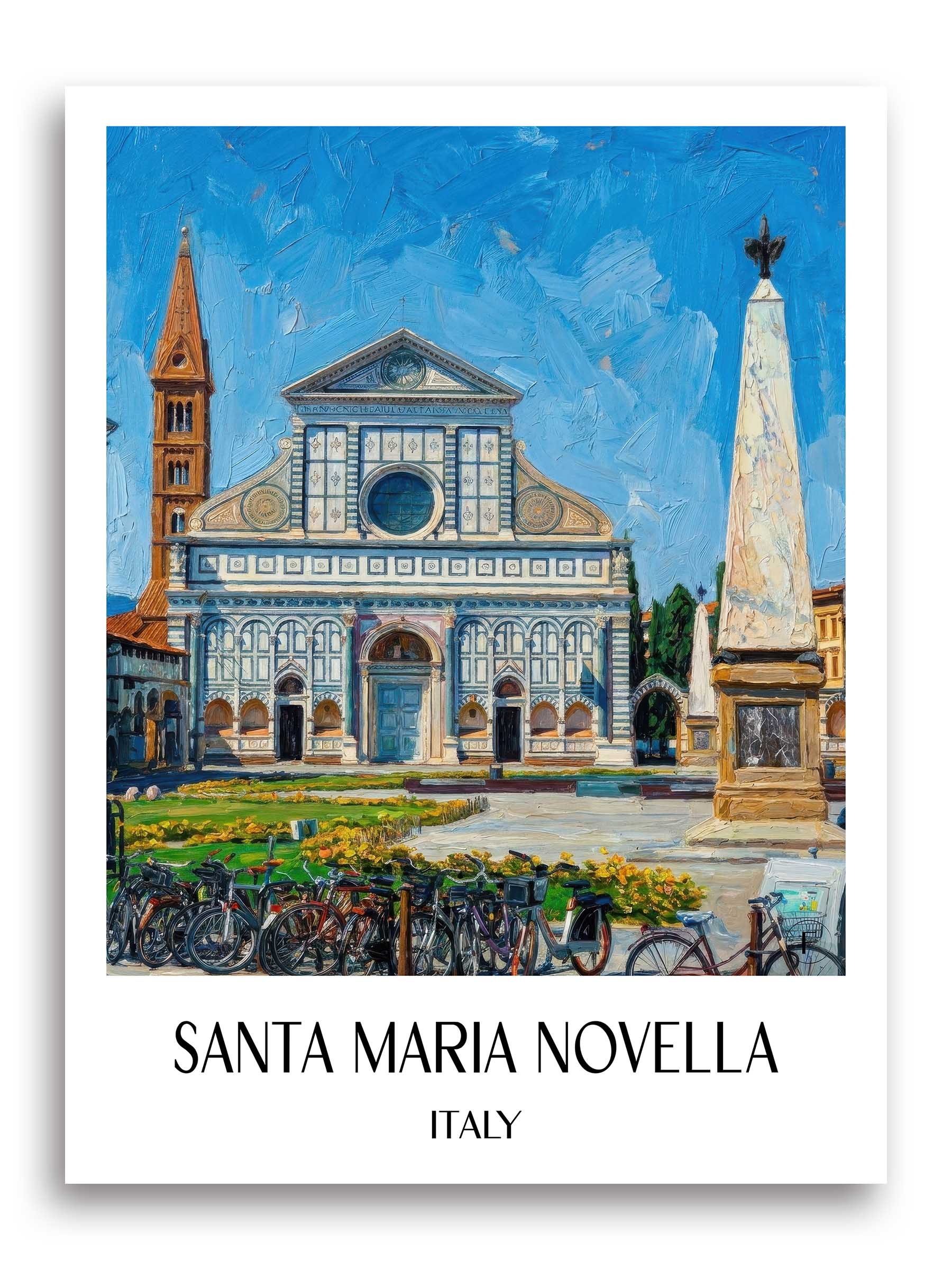 Santa Maria Novella Poster - Florenz - Italien Kunstdruck - Ölgemälde von A4 bis A1