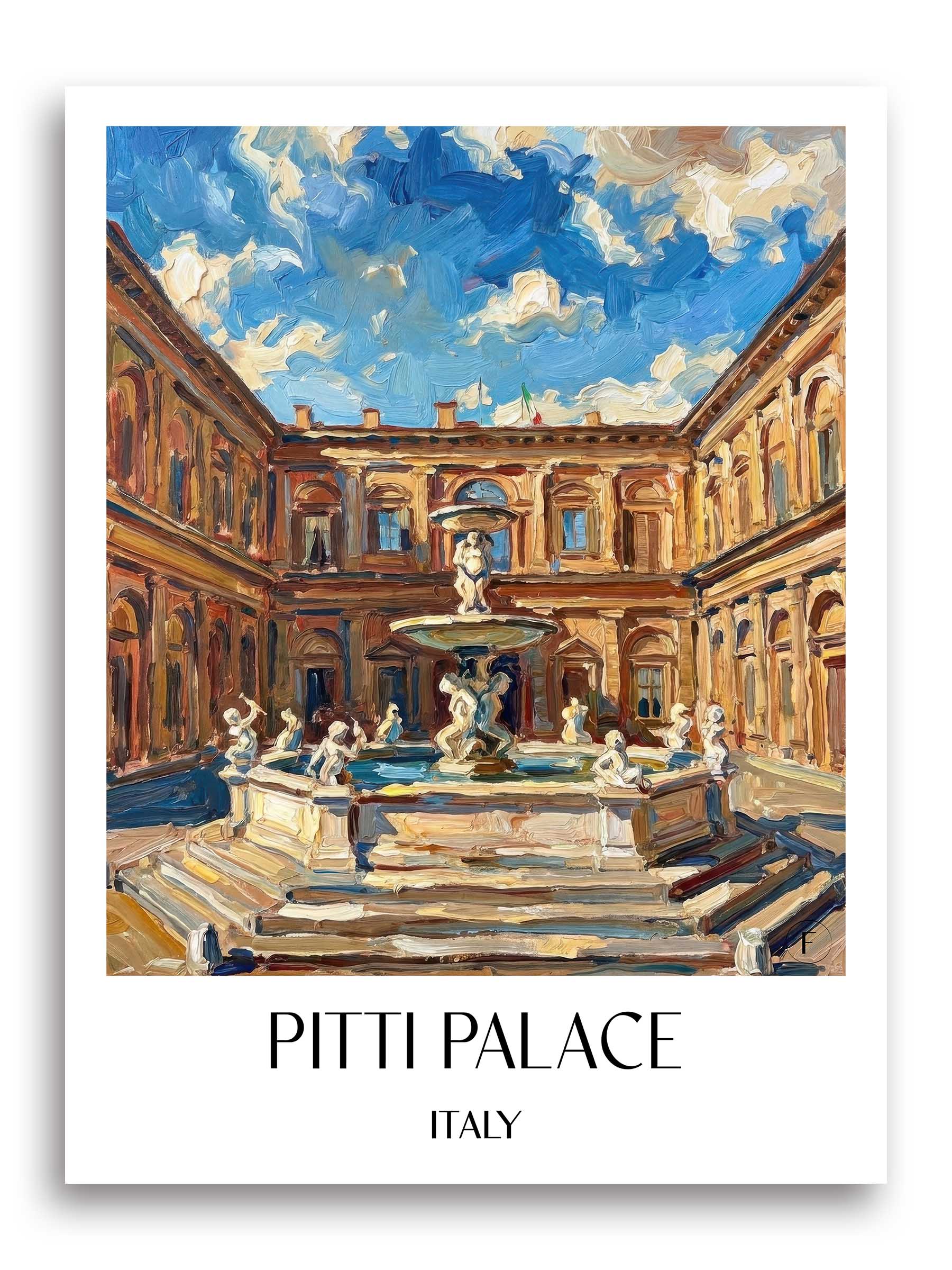 Palazzo Pitti Poster - Florenz - Italien Kunstdruck - Ölgemälde von A4 bis A1