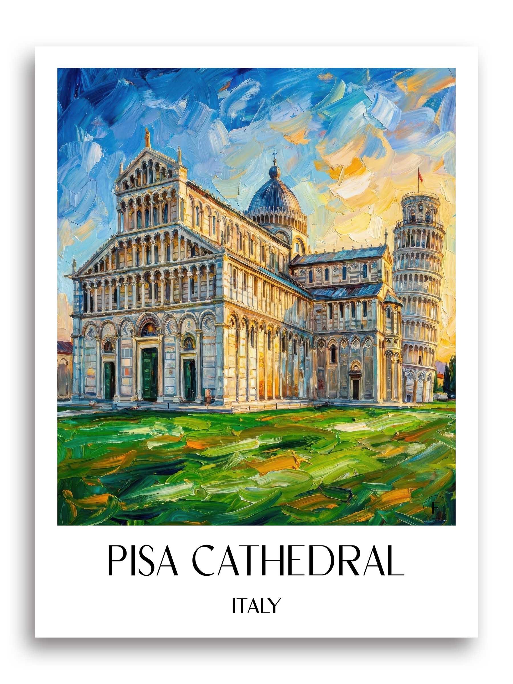 Dom von Pisa Poster - Toskana - Italien Kunstdruck - Ölgemälde von A4 bis A1