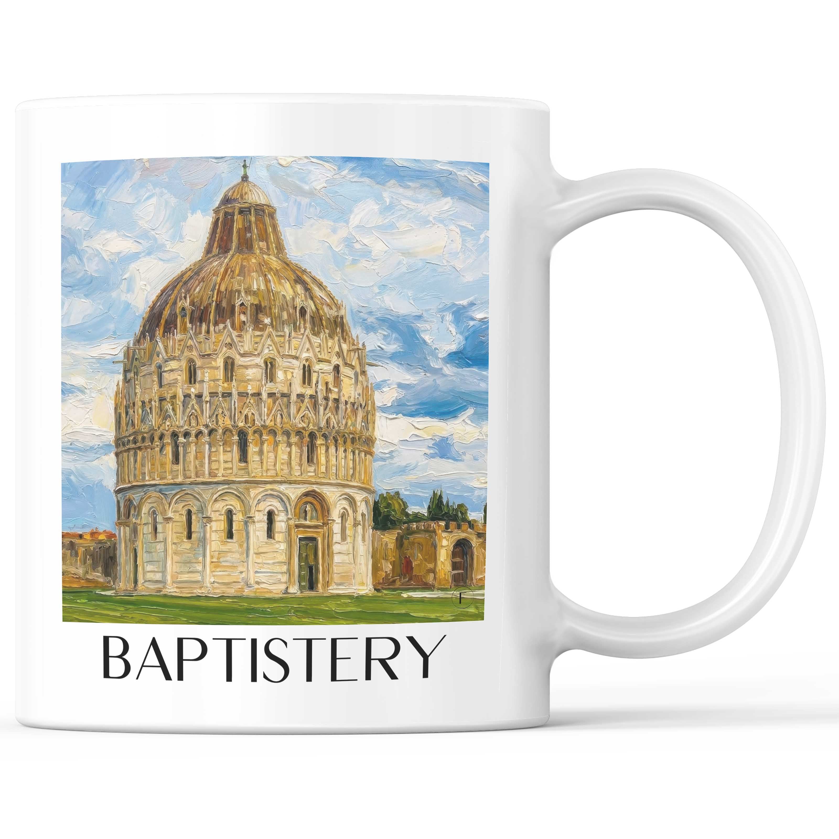 Baptisterium Kaffeebecher - Pisa - Italien Becher - Kaffeetasse im Ölgemälde Stil