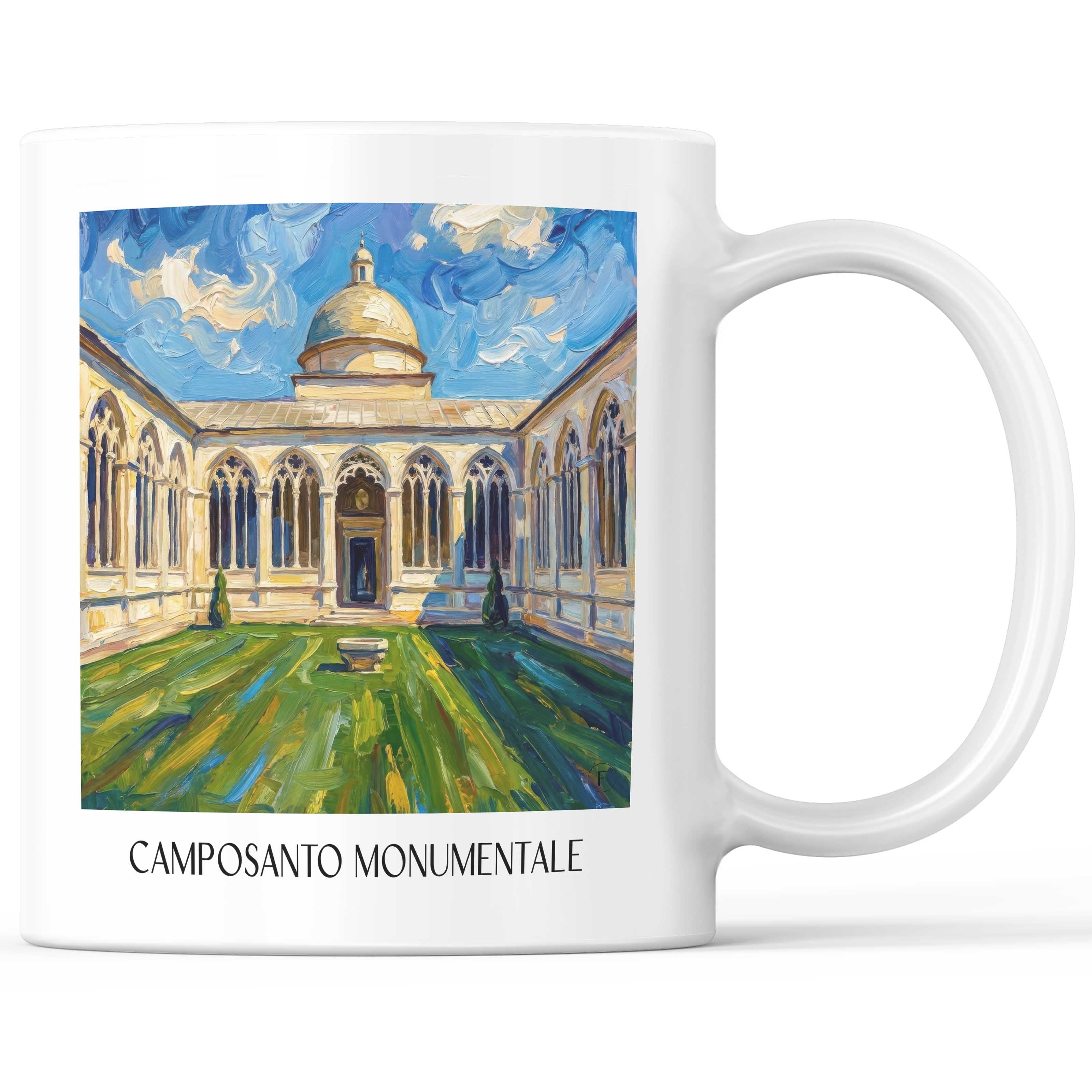 Camposanto Monumentale Kaffeebecher - Pisa - Italien Becher - Kaffeetasse im Ölgemälde Stil