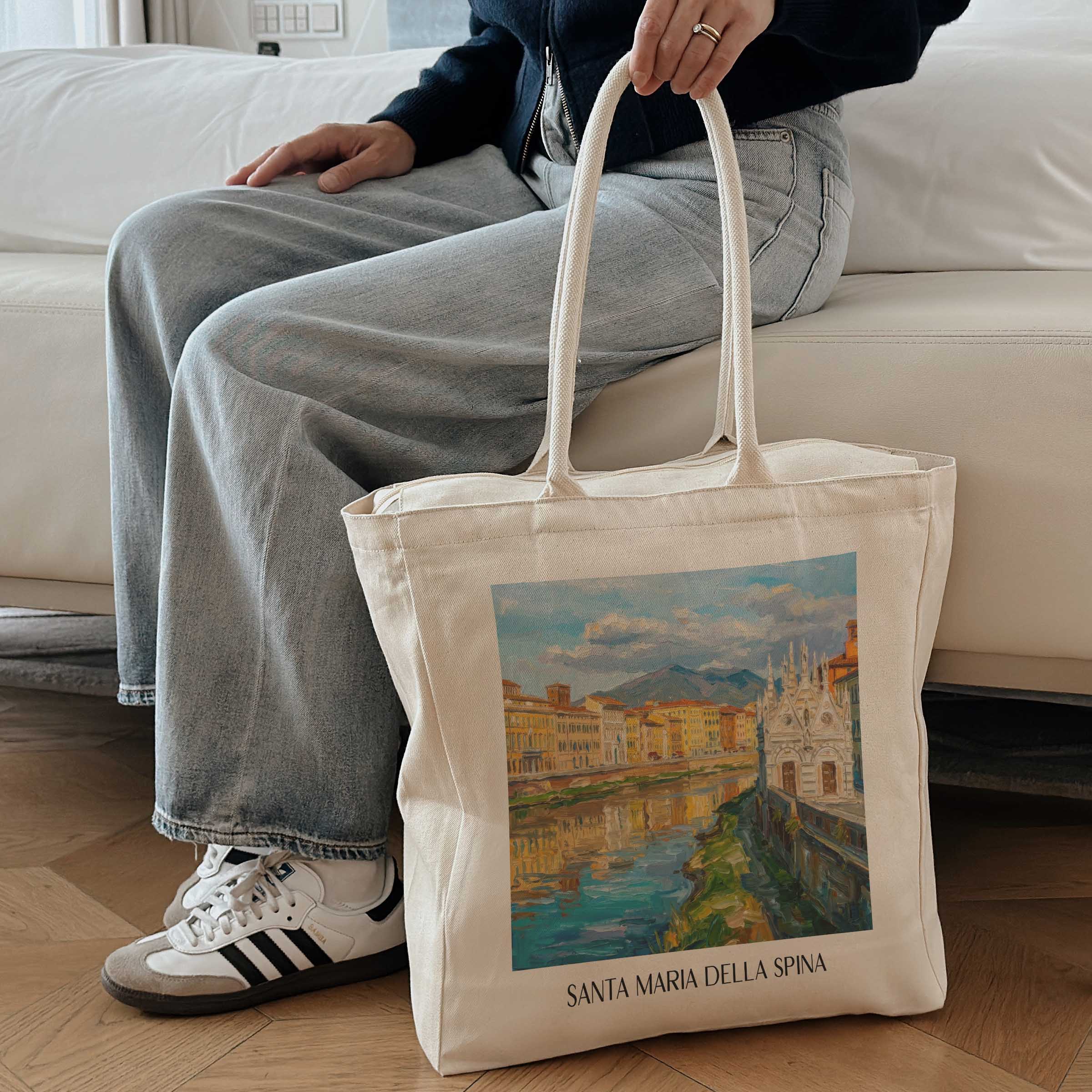 santa-maria-della-spina-pisa-italien-einkaufstasche-oil-painting-oelgemaelde