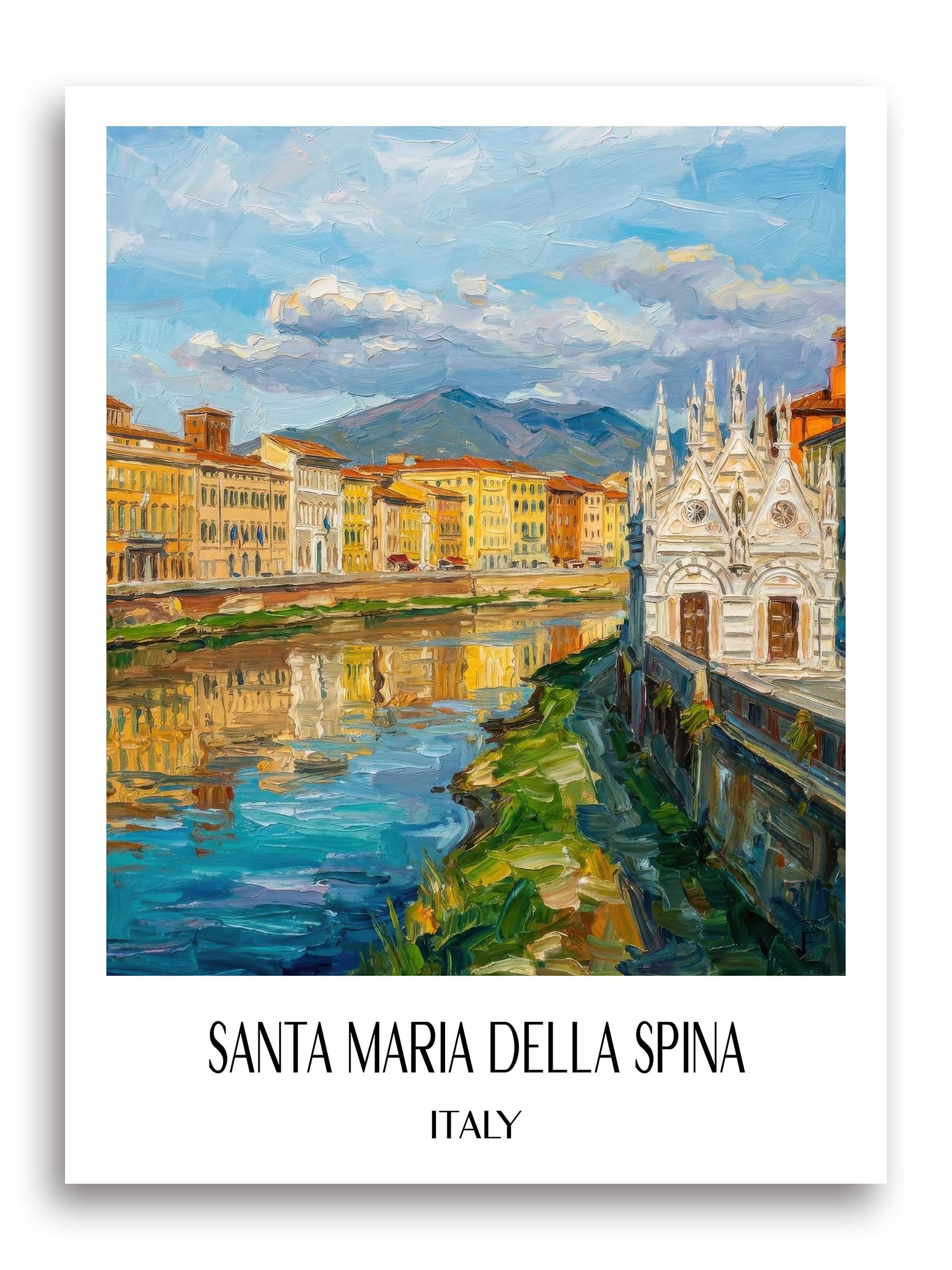 Santa Maria della Spina Poster - Pisa - Italien Kunstdruck - Ölgemälde von A4 bis A1