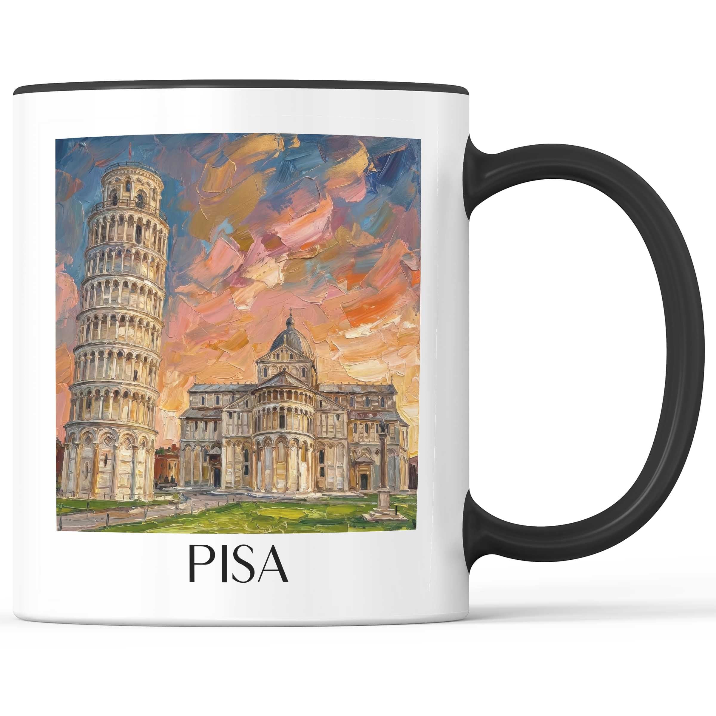 Pisa Kaffeebecher - Italien - Italien Becher - Kaffeetasse im Ölgemälde Stil