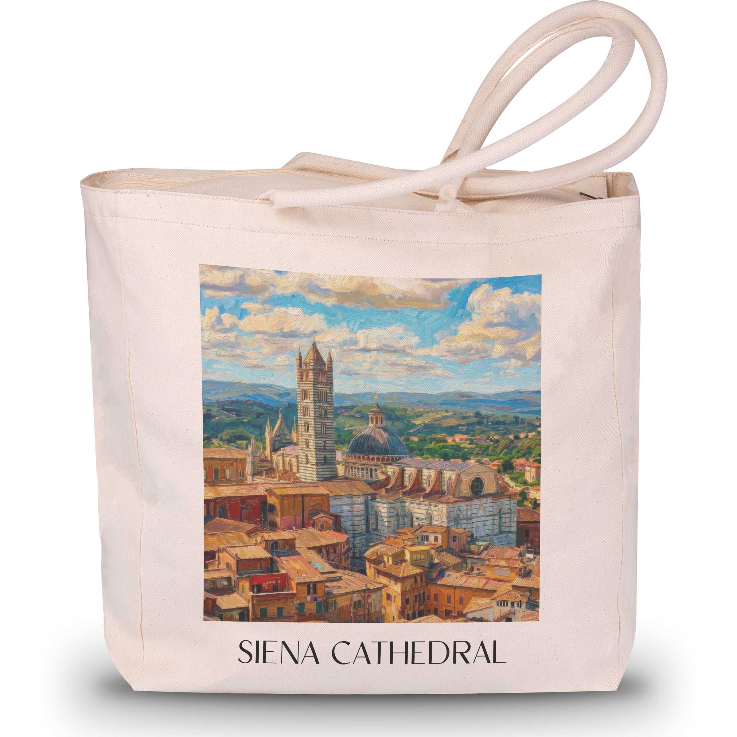 Kathedrale von Siena Shopping Tasche - Toskana - Italien Tote Bag - Einkaufstasche im Ölgemälde Stil