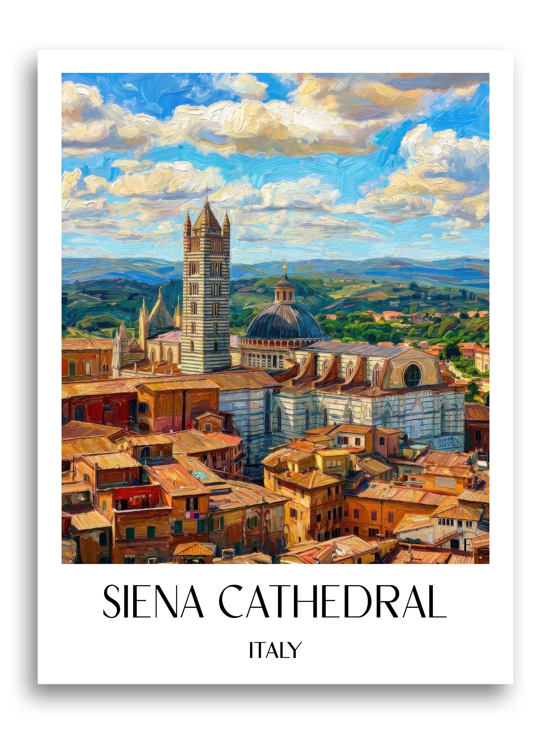 Kathedrale von Siena Poster - Toskana - Italien Kunstdruck - Ölgemälde von A4 bis A1