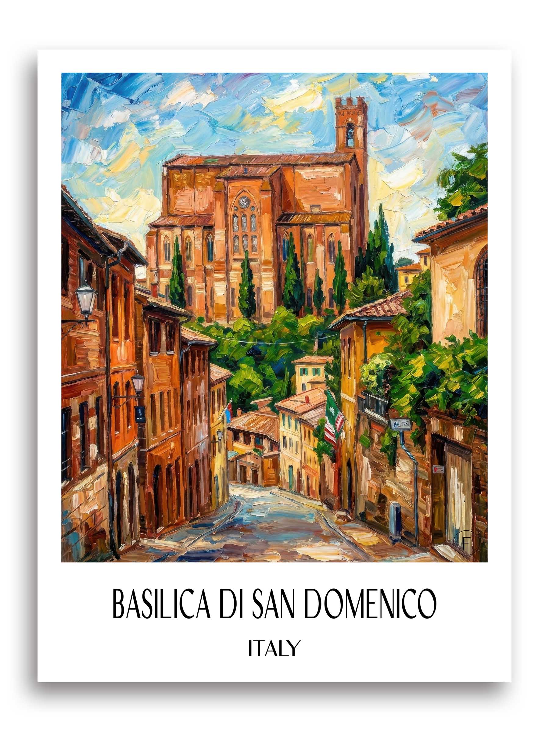 Basilica di San Domenico Poster - Siena - Italien Kunstdruck - Ölgemälde von A4 bis A1