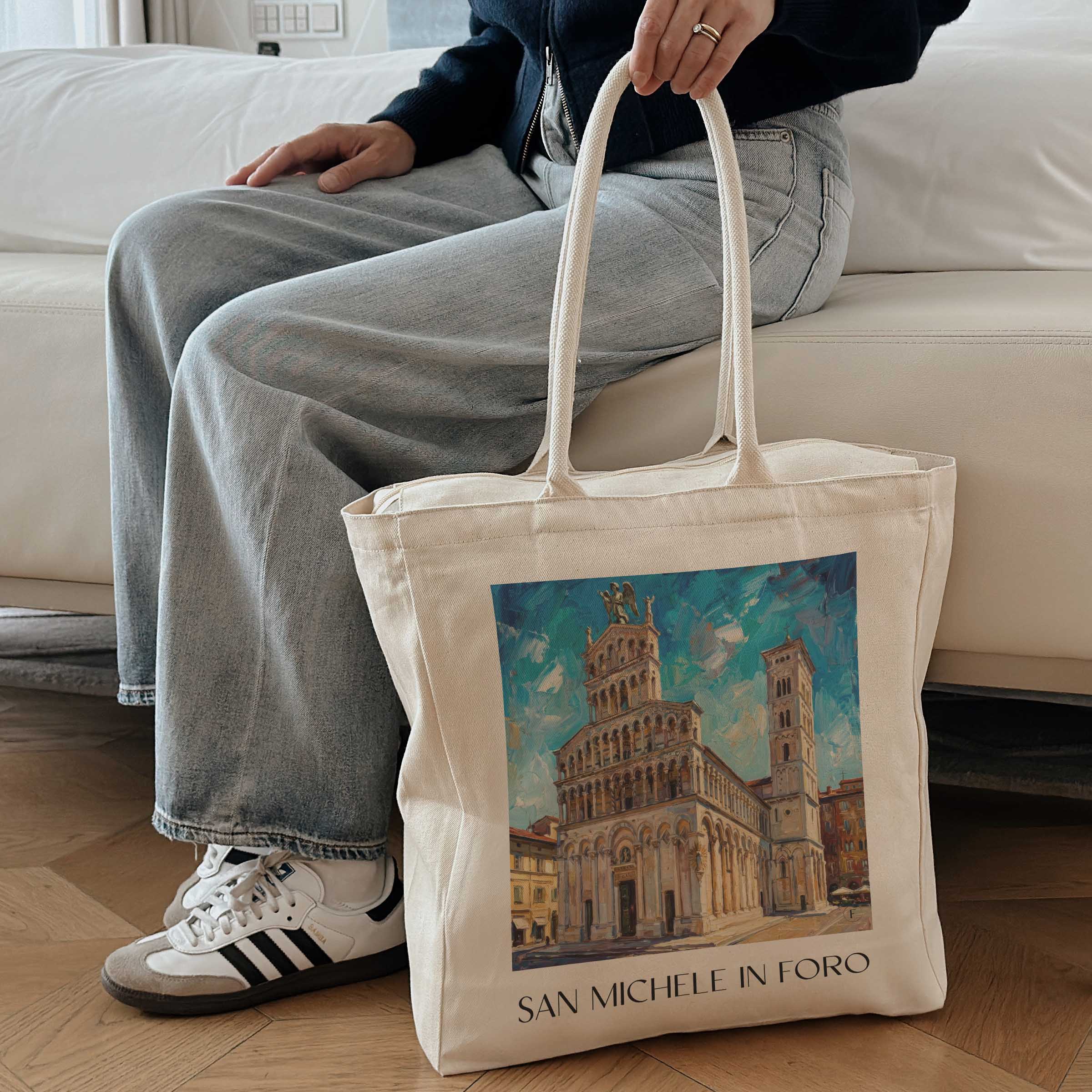 san-michele-in-foro-lucca-italien-einkaufstasche-oil-painting-oelgemaelde