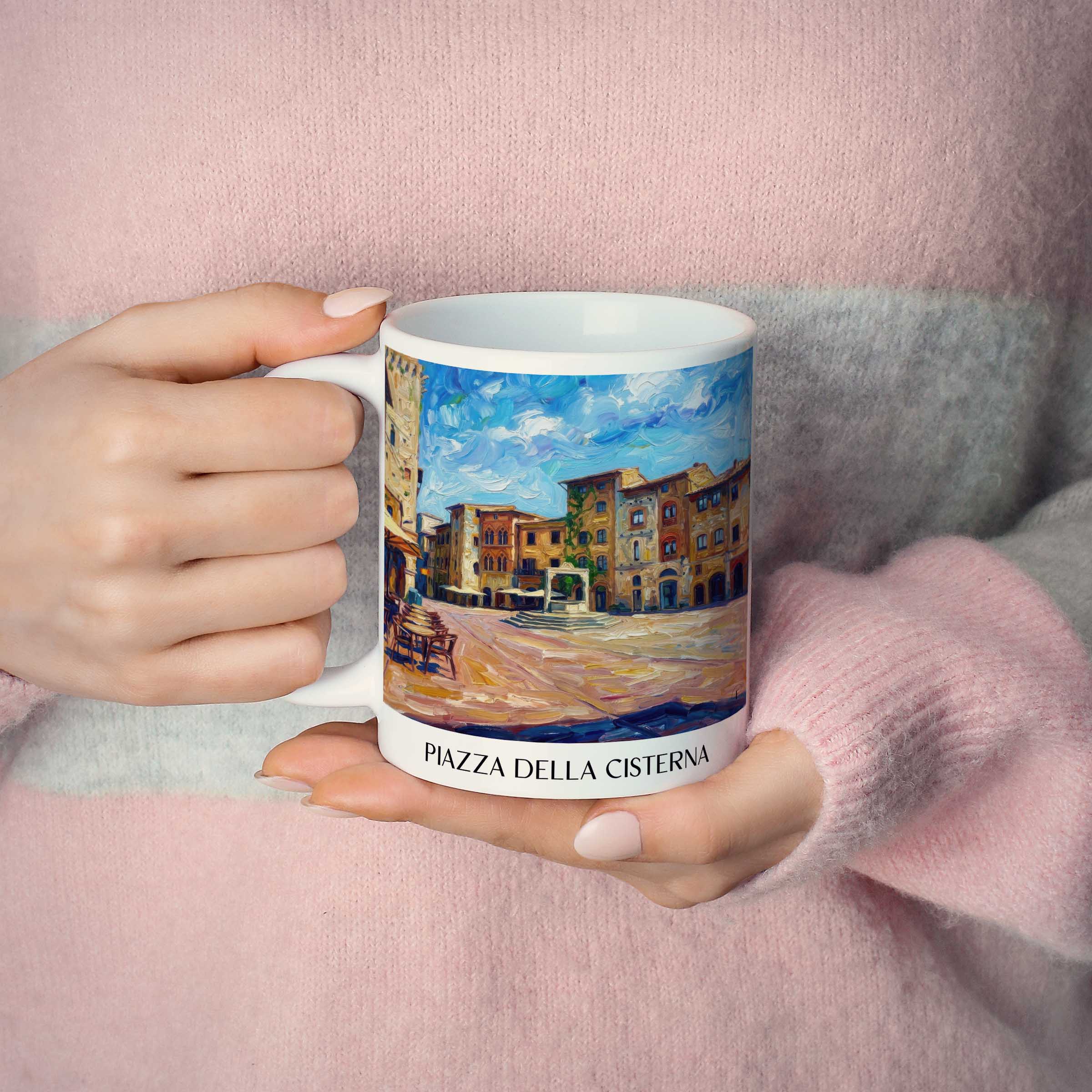 piazza-della-cisterna-san-gimignano-italien-kaffeebecher-oil-painting-oelgemaelde