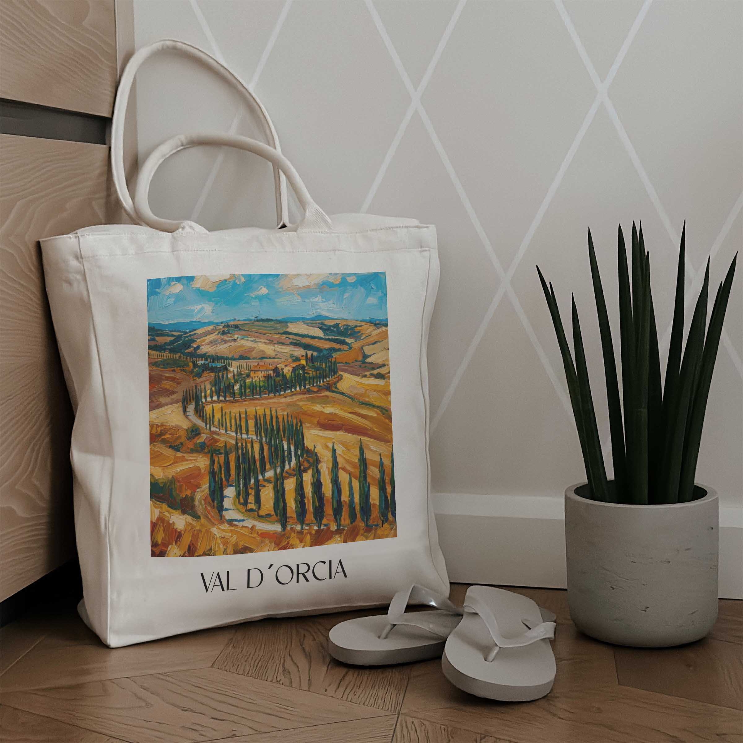 val-d´orcia-toskana-italien-einkaufstasche-oil-painting-oelgemaelde