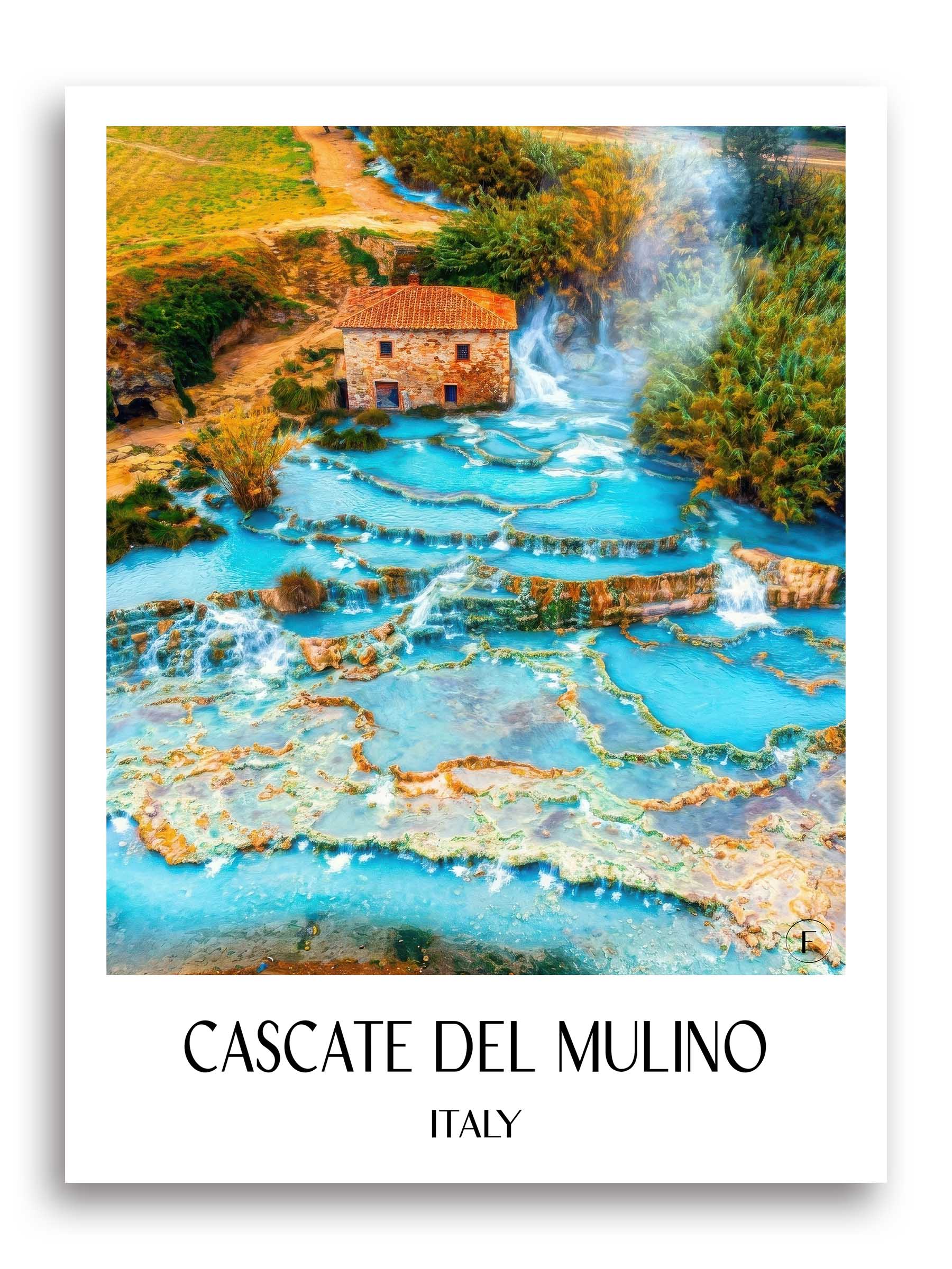 Cascate del Mulino Poster - Saturnia - Italien Kunstdruck - Ölgemälde von A4 bis A1
