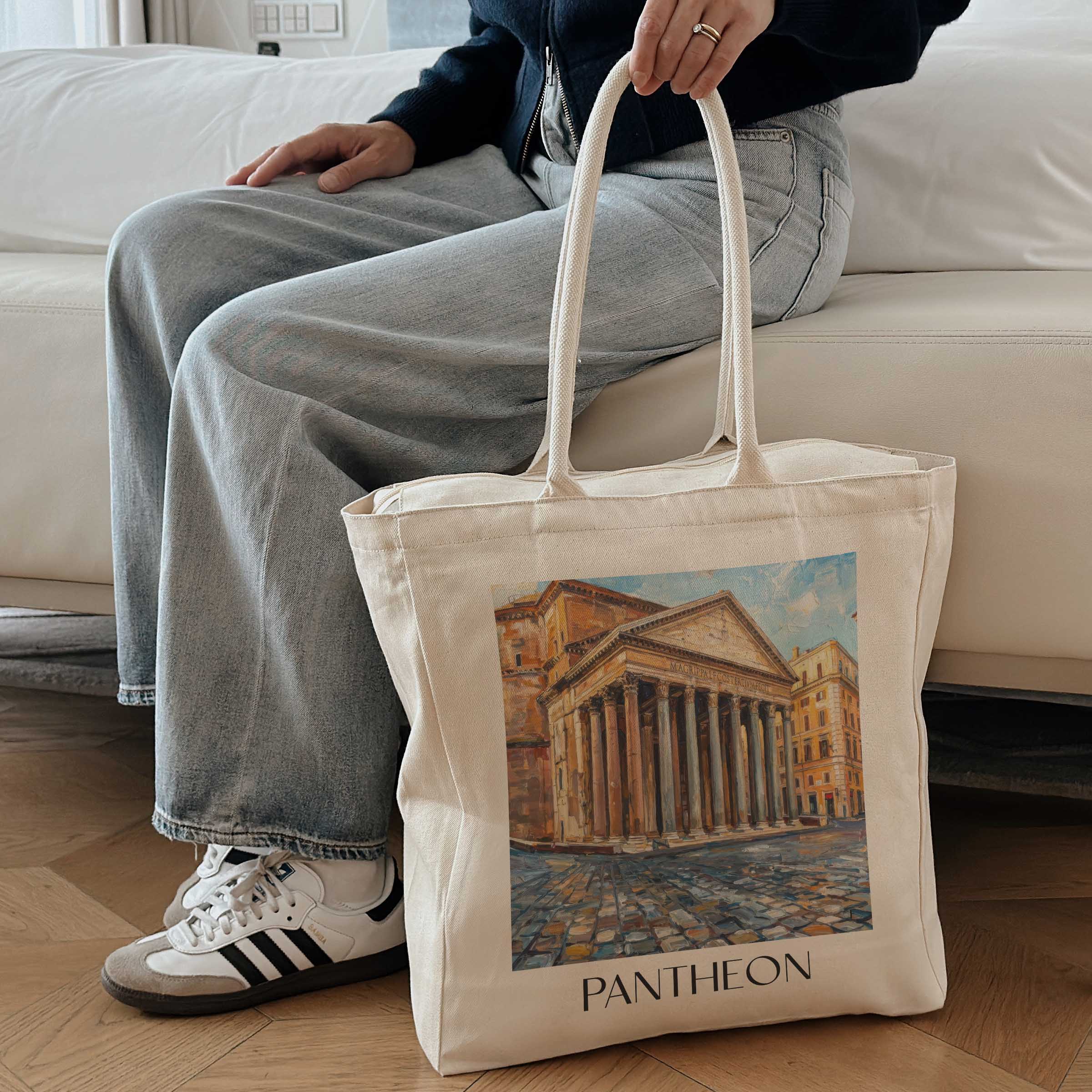 pantheon-rom-italien-einkaufstasche-oil-painting-oelgemaelde