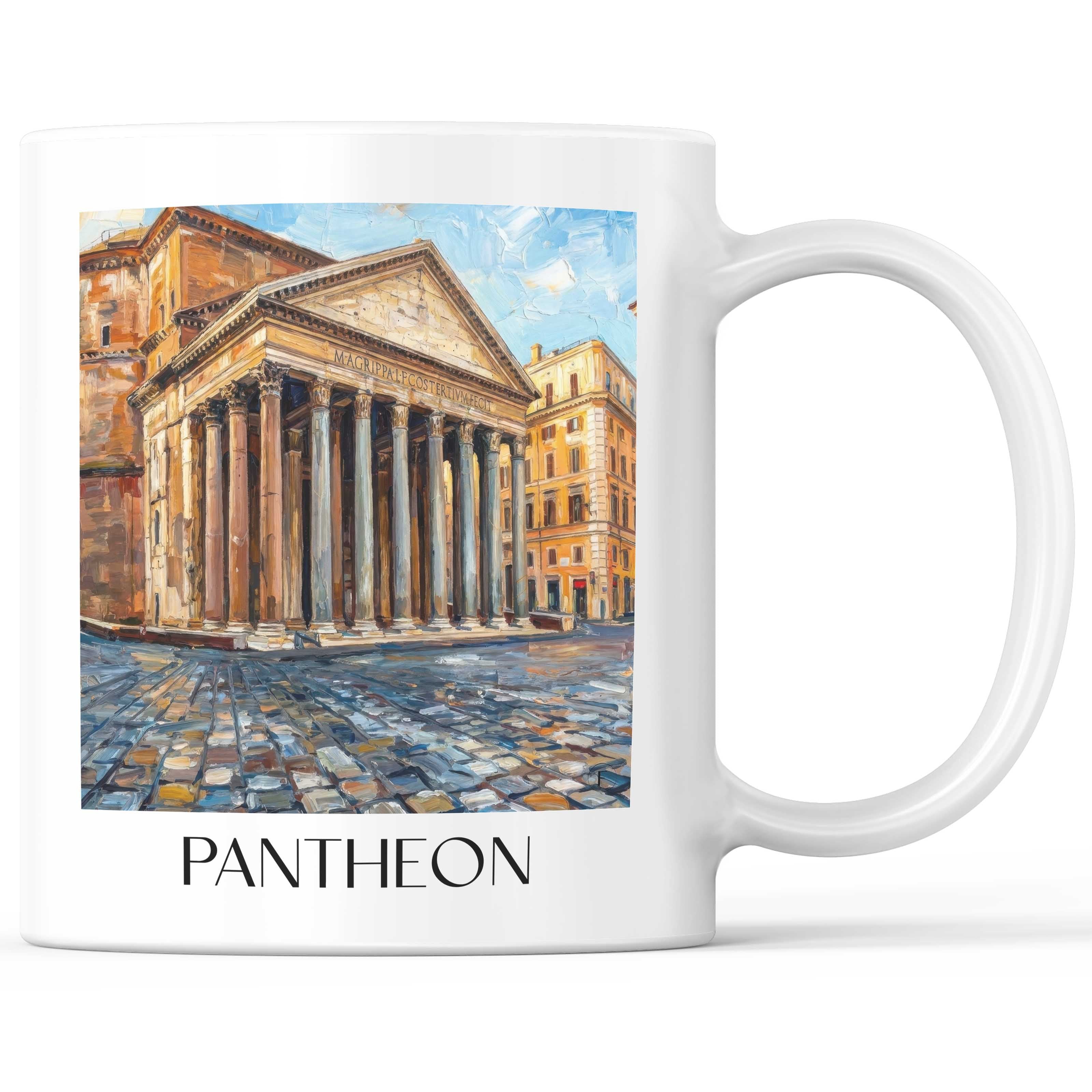 Pantheon Kaffeebecher - Rom - Italien Becher - Kaffeetasse im Ölgemälde Stil