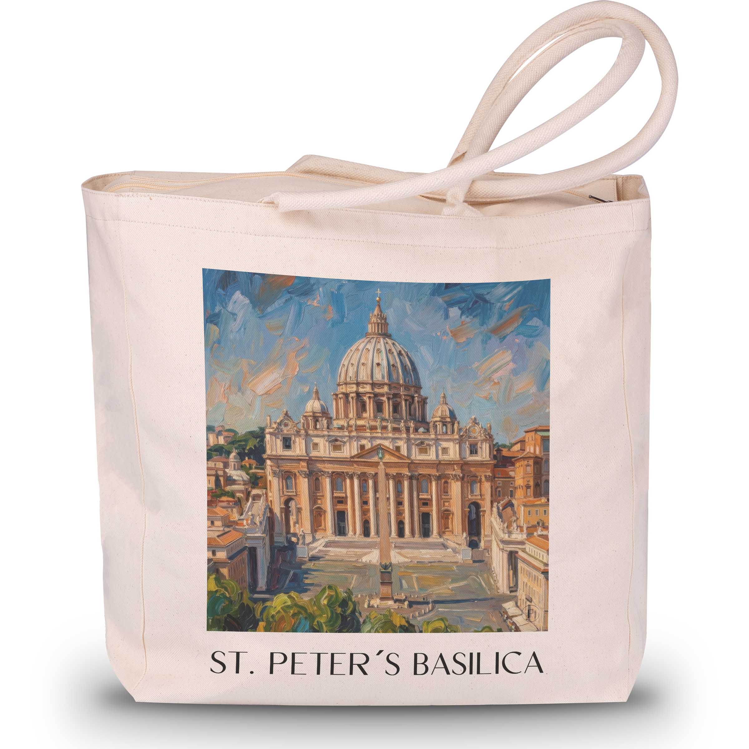 Petersdom Shopping Tasche - Vatikanstadt - Italien Tote Bag - Einkaufstasche im Ölgemälde Stil