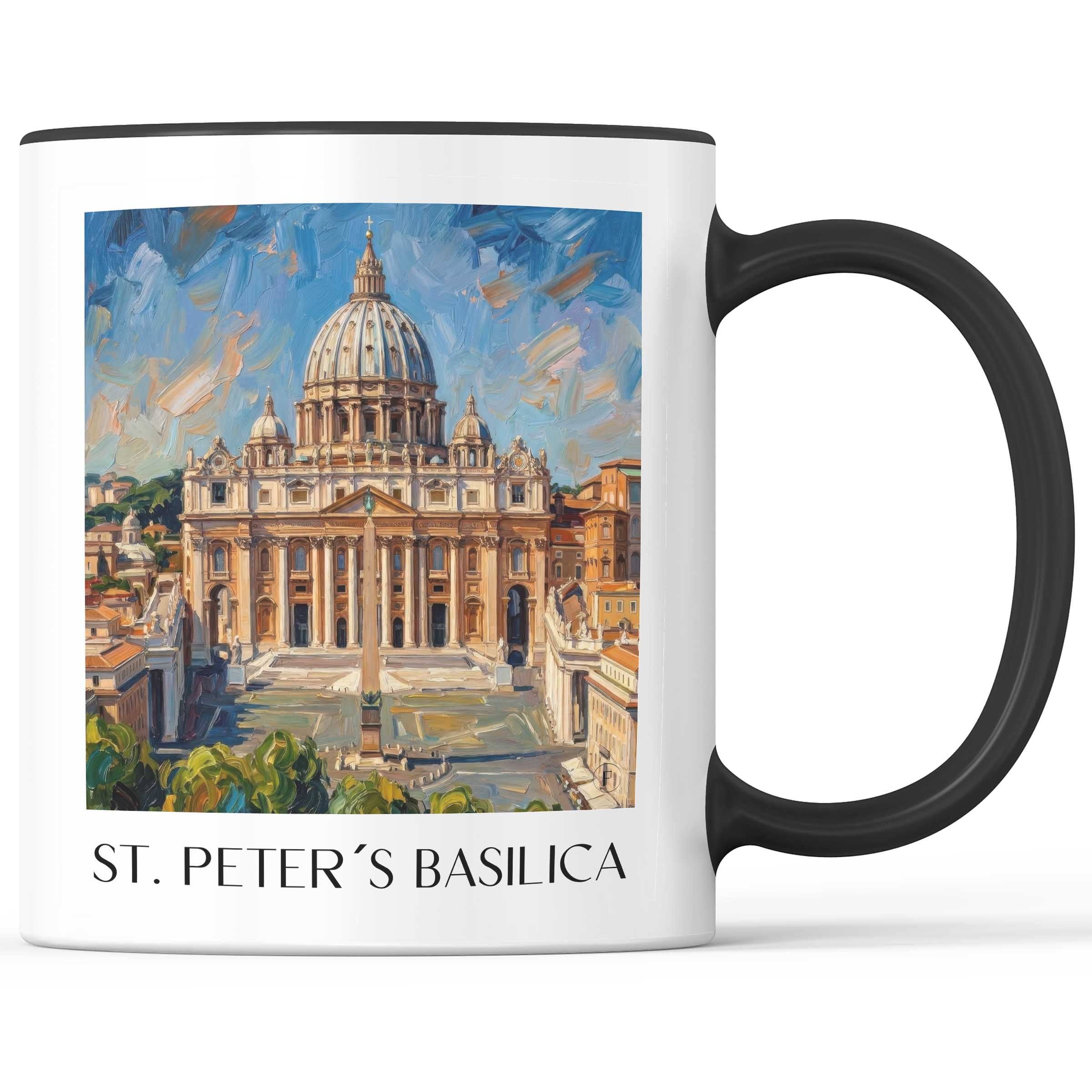 Petersdom Kaffeebecher - Vatikanstadt - Italien Becher - Kaffeetasse im Ölgemälde Stil